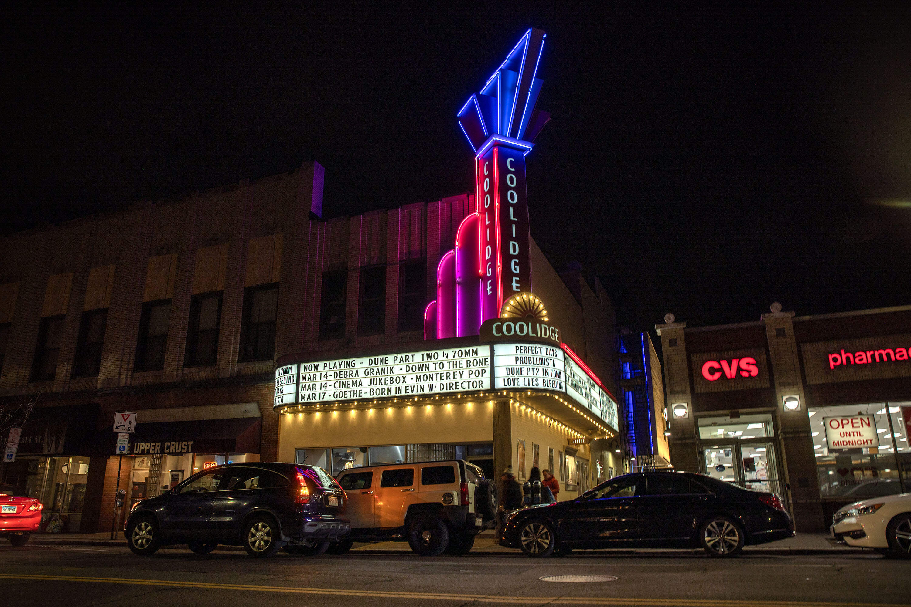 The Coolidge Corner Theatre on Harvard Street in Brookline