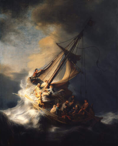 Rembrandt's 1633 painting "Christ in the Storm on the Sea of Galilee." (Courtesy Isabella Stewart Gardner Museum)