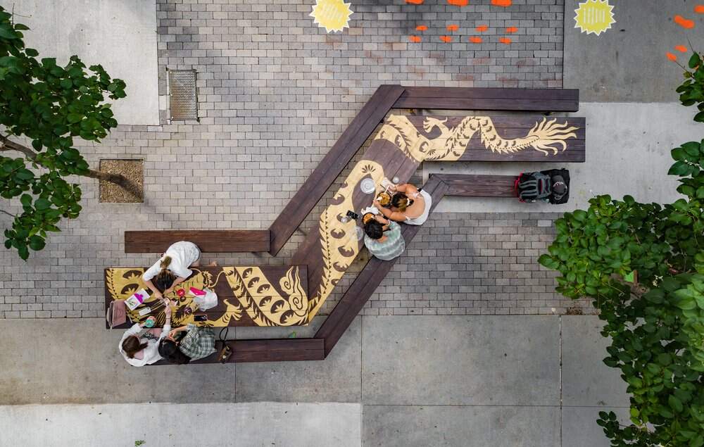 Sheila Novak and Cass Li, "abundance among us," 2021. (Courtesy Christopher Rucinski/Pao Arts Center)