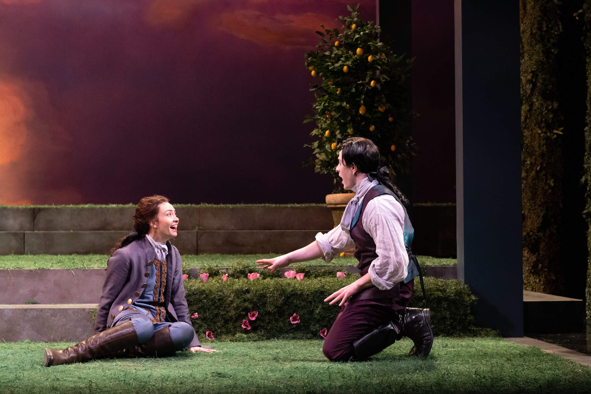 Allison Altman (left) and Rob B. Kellogg in "The Triumph of Love." (Courtesy Liza Voll)