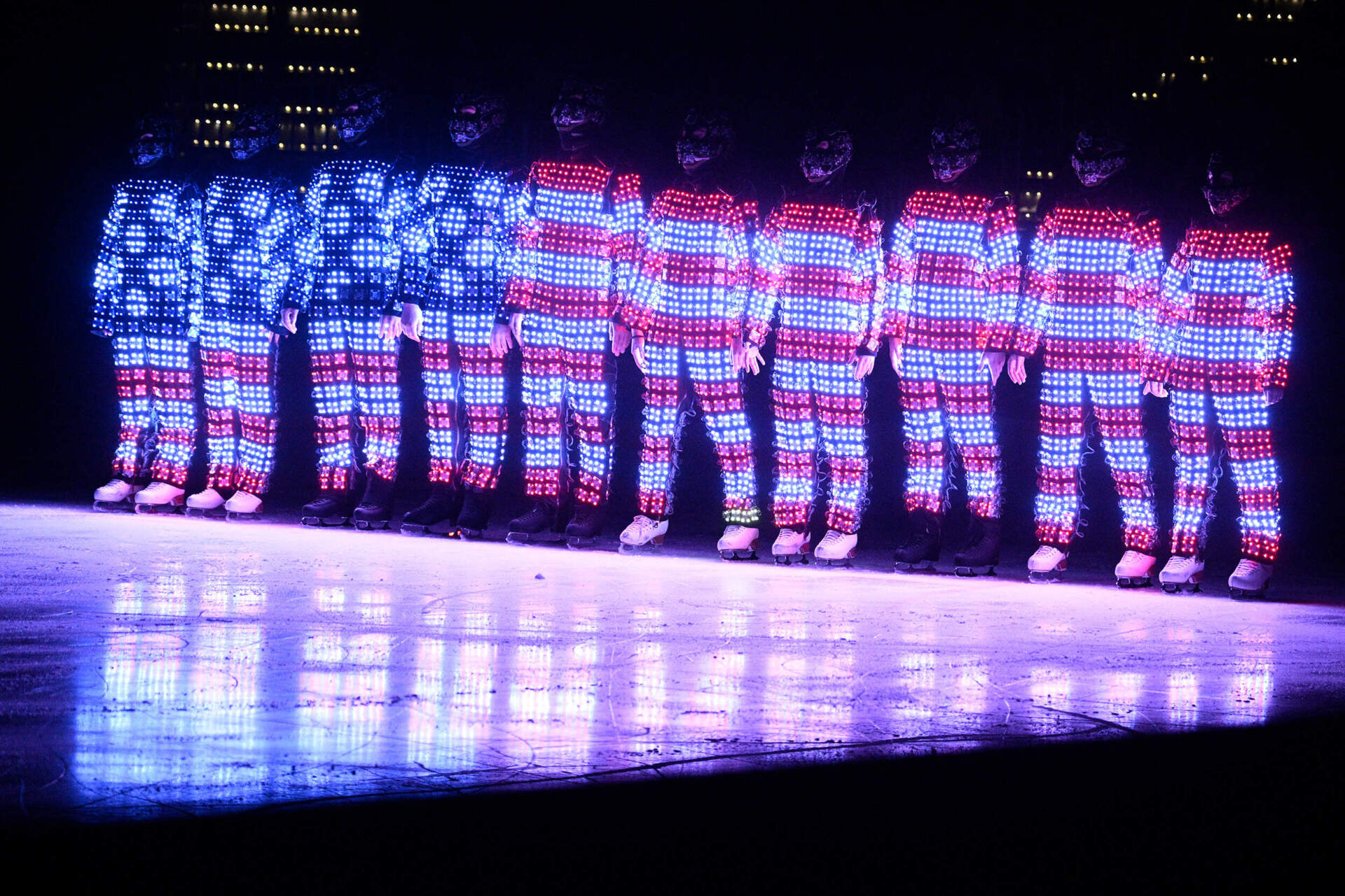 Skaters perform a figure skating tribute Sunday, March 2, 2025. (Nick Wass/AP)