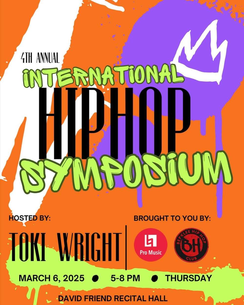 Berklee College of Music will host a night of music, dance and speakers celebrating hip-hop on Thursday, March 6. (Courtesy Berklee College of Music)