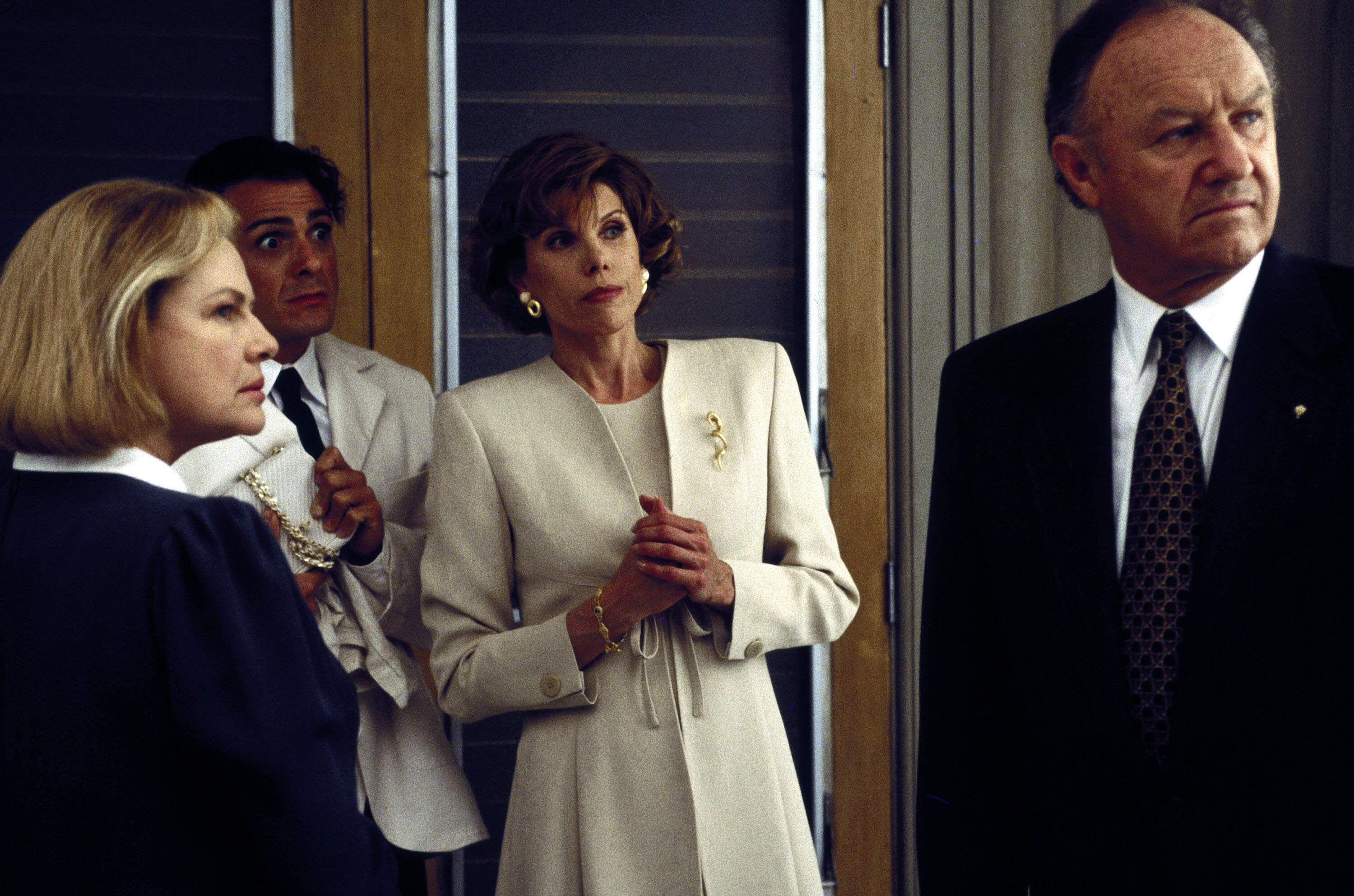 From left, Dianne Wiest, Hank Azaria, Christine Baranski and Gene Hackman in director Mike Nichols' 1996 film "The Birdcage." (Courtesy United Artists/Photofest)