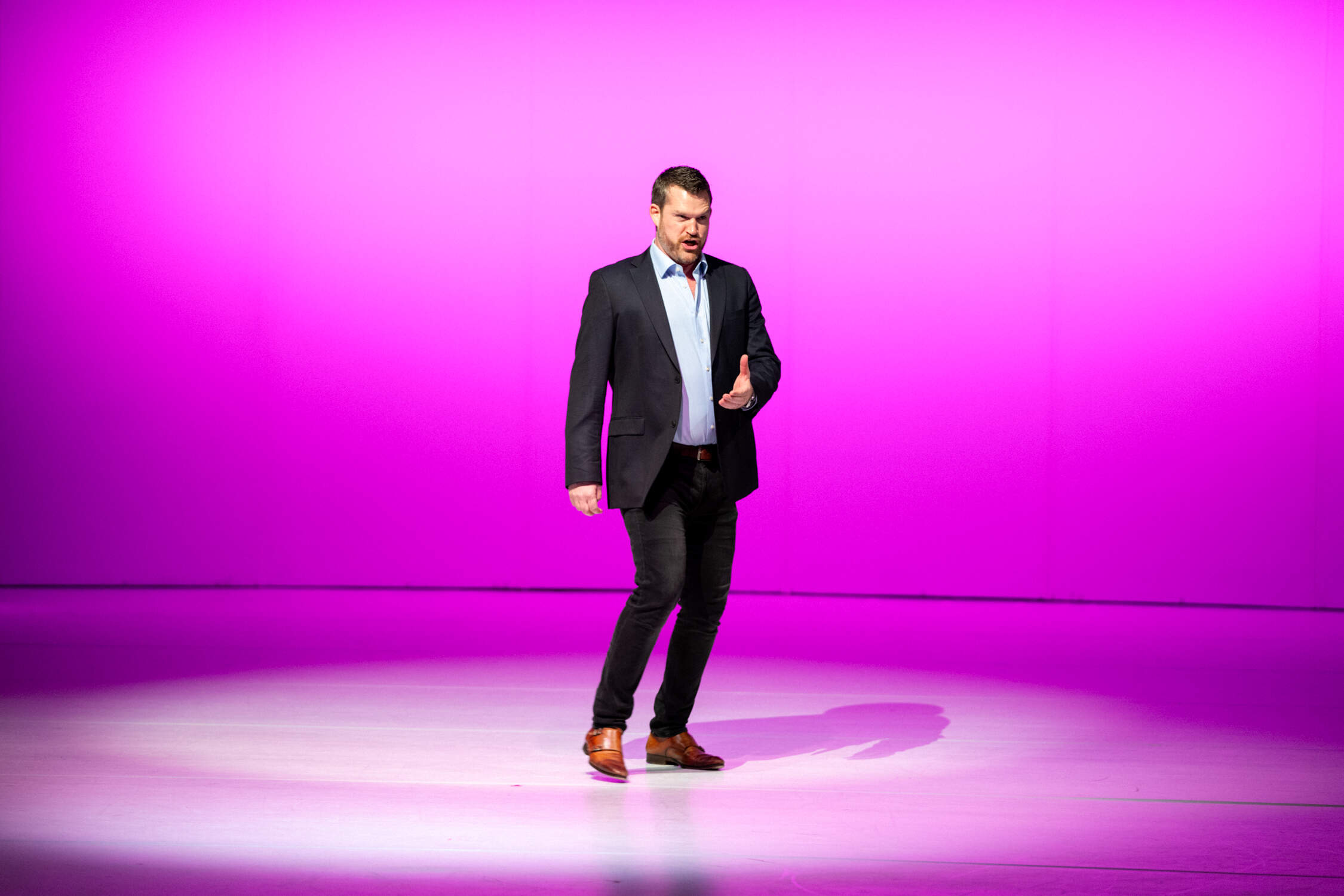 Brendon Cedel plays the role of the Weatherman in "The Seasons." (Courtesy Titus Ogilvie-Laing)