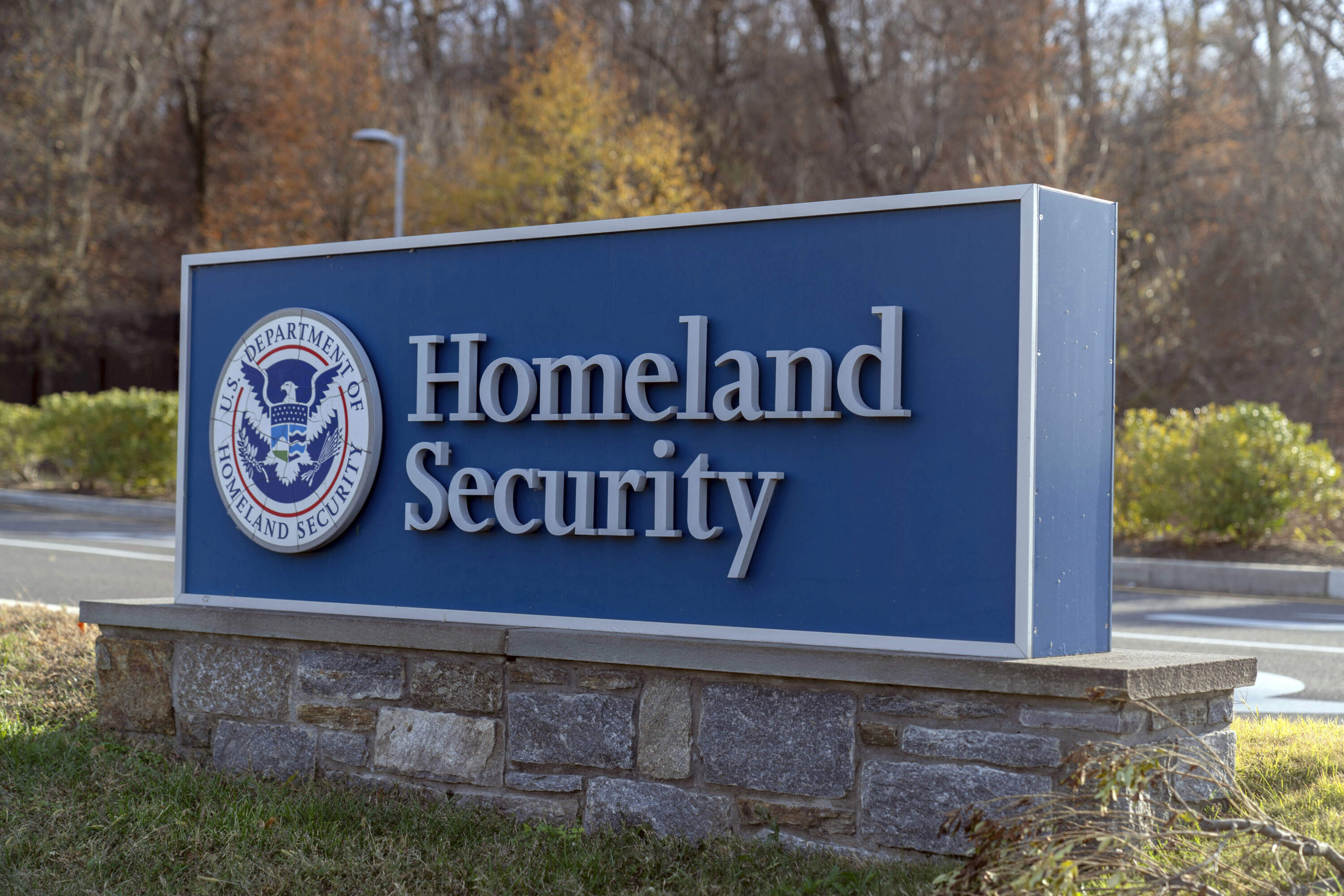 The U.S. Department of Homeland Security sign is seen at the Headquarters in Washington, Sunday, Dec. 8, 2024. (Jose Luis Magana/AP)