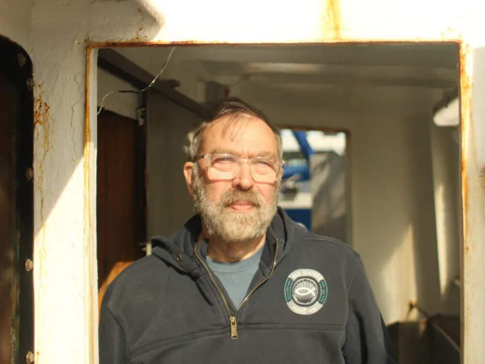 Eric Hansen is a former captain who owns two scallop boats that fish out of New Bedford. (Ben Berke/The Public’s Radio)