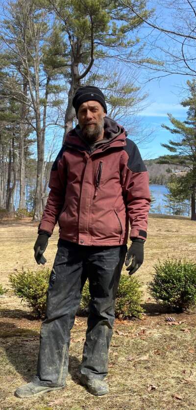 Tyler Ward, a carpenter, is chair of the Peterborough Select Board. (Anthony Brooks/WBUR)