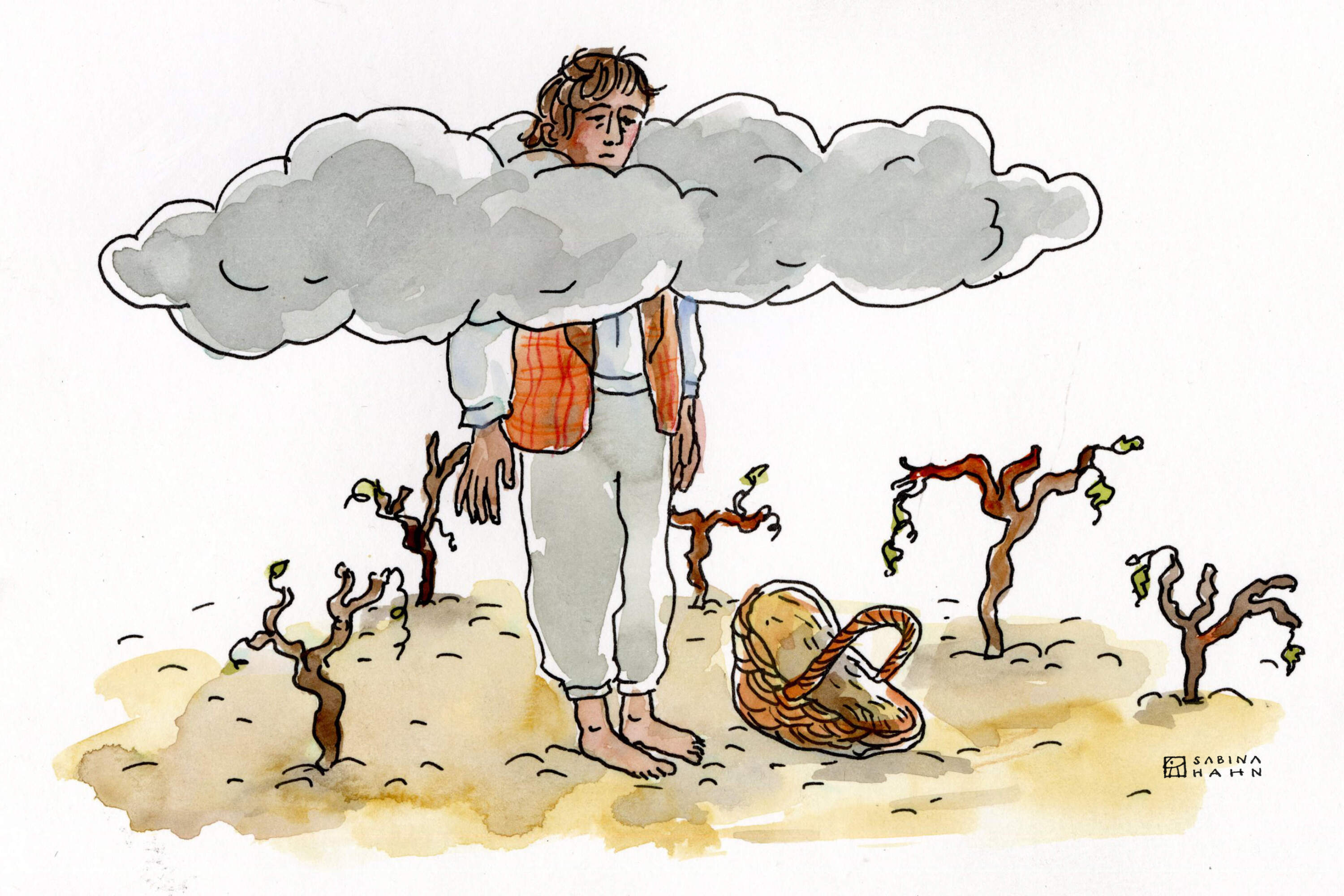A man with his head in the clouds. (Sabina Hahn for WBUR)