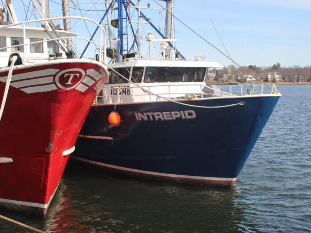 Current regulations keep Eric Hansen’s scallop boat tied to the dock about 320 days per year. (Ben Berke/The Public’s Radio)