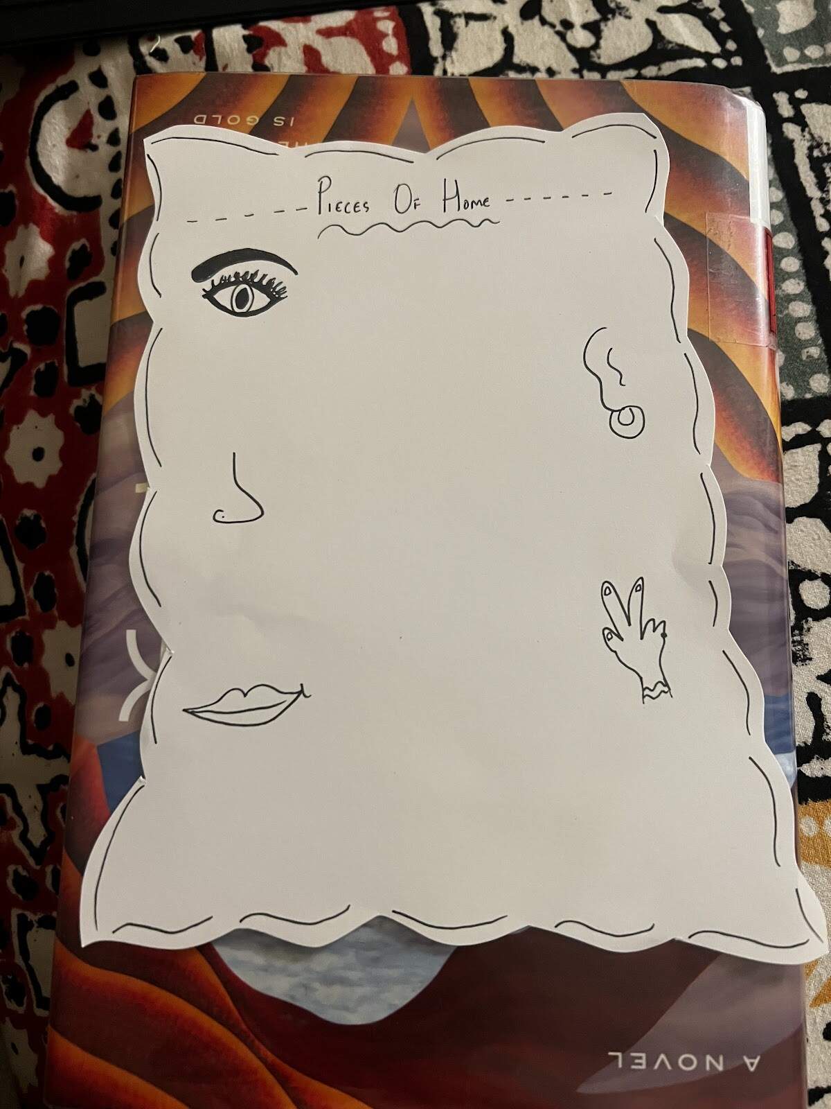 This drawing represents the five senses. Maham Khwaja instructs the kids to use their five senses to think of things that remind them of home. (Courtesy of Maham Khwaja)