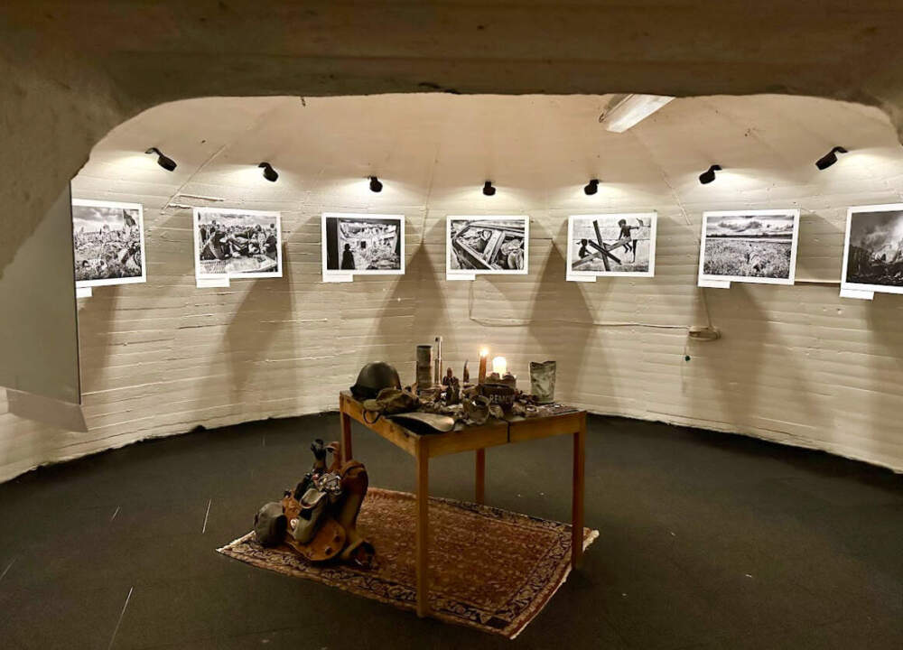 A scene from Jan Grarup's photography exhibition in Copenhagen, &quot;1,000 Days of War.&quot; (Courtesy Asya Partan)