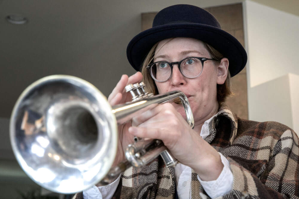 Trumpet player Annie Linders. (Robin Lubbock/WBUR)