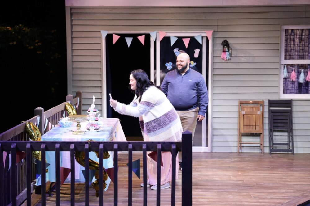 Paige Clark and Arthur Gomez in Lyric Stage Company's production of "The Great Reveal." (Courtesy Mark S. Howard)