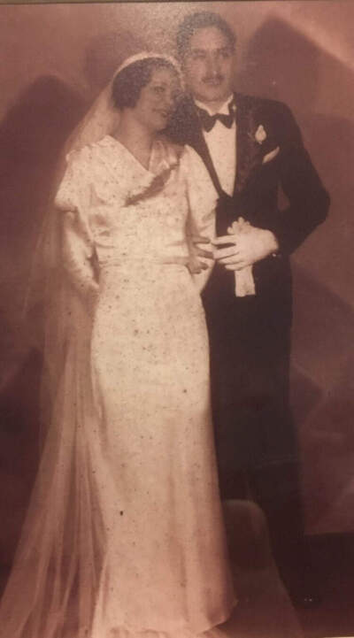 The author's grandparents on their wedding day. (Courtesy Julie Brill)