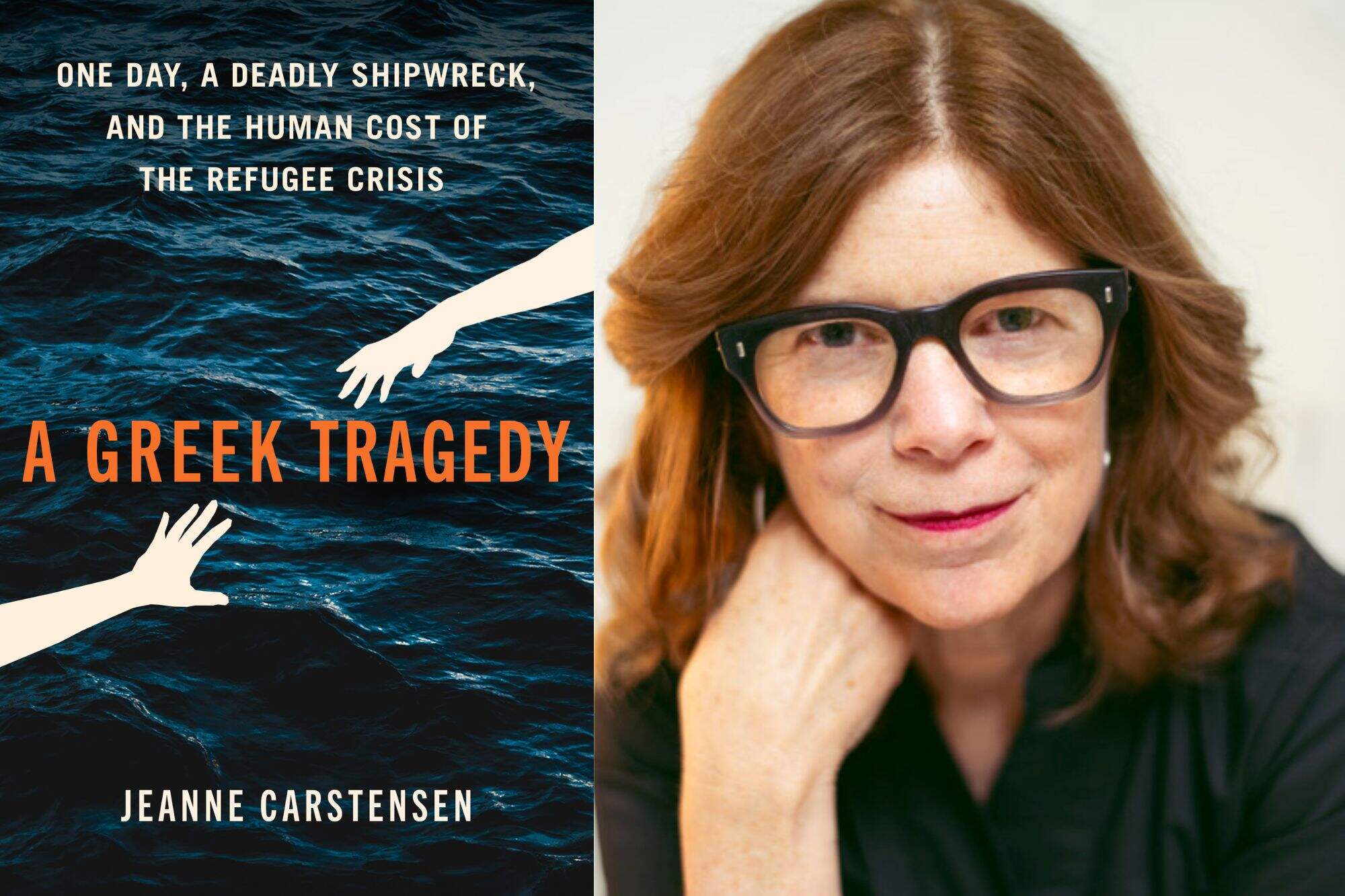 The cover of "A Greek Tragedy" and author Jeanne Carstensen. (Courtesy of One Signal Publishers and Marissa Leshnov)