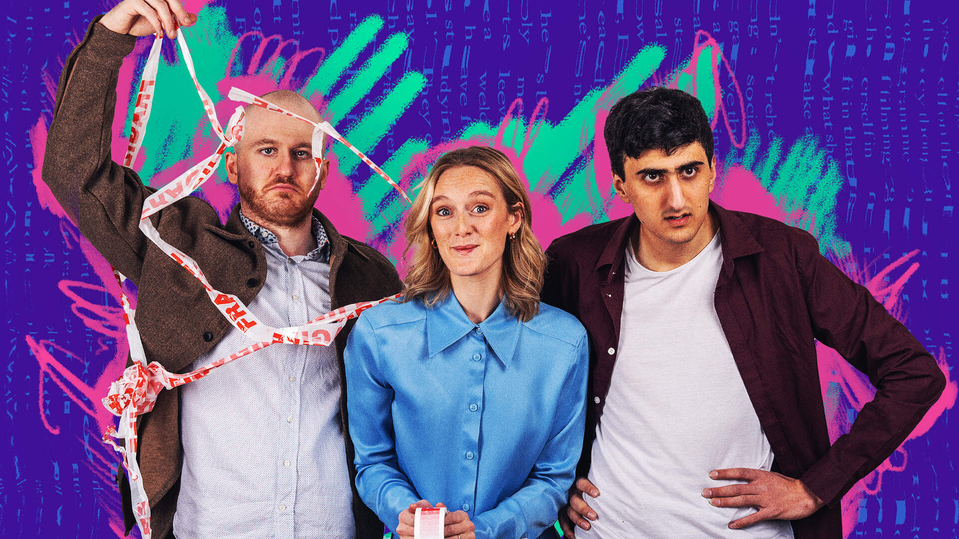 Samuel Brewer, Chloe Palmer and Aarian Mehrabani star in “It’s a Motherf**cking Pleasure.” (Courtesy Alex Brenner)