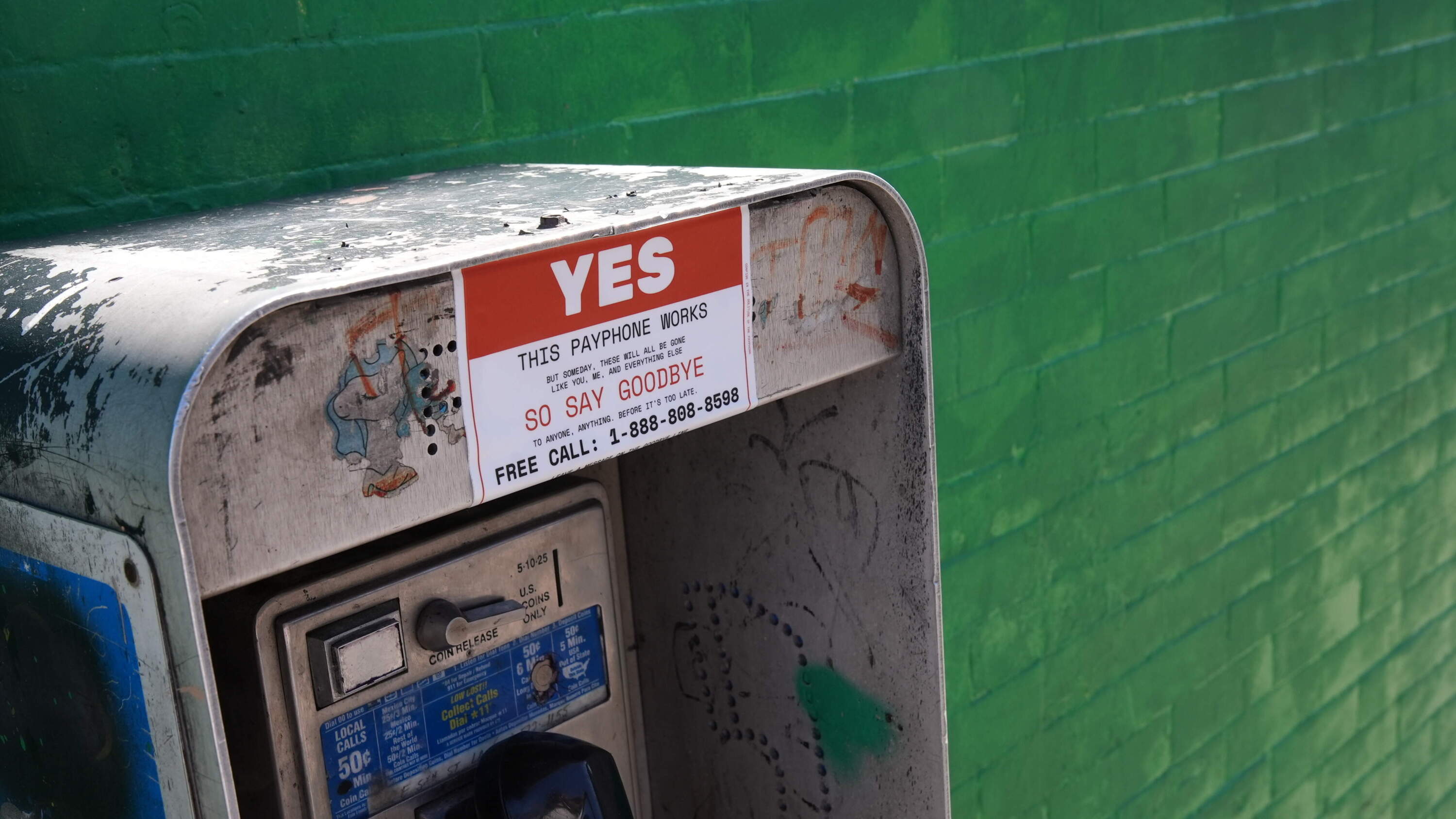 A new project in Los Angeles invites you to use a payphone to say goodbye to something or someone. (Courtesy of Adam Trunell and Alexis Wood)