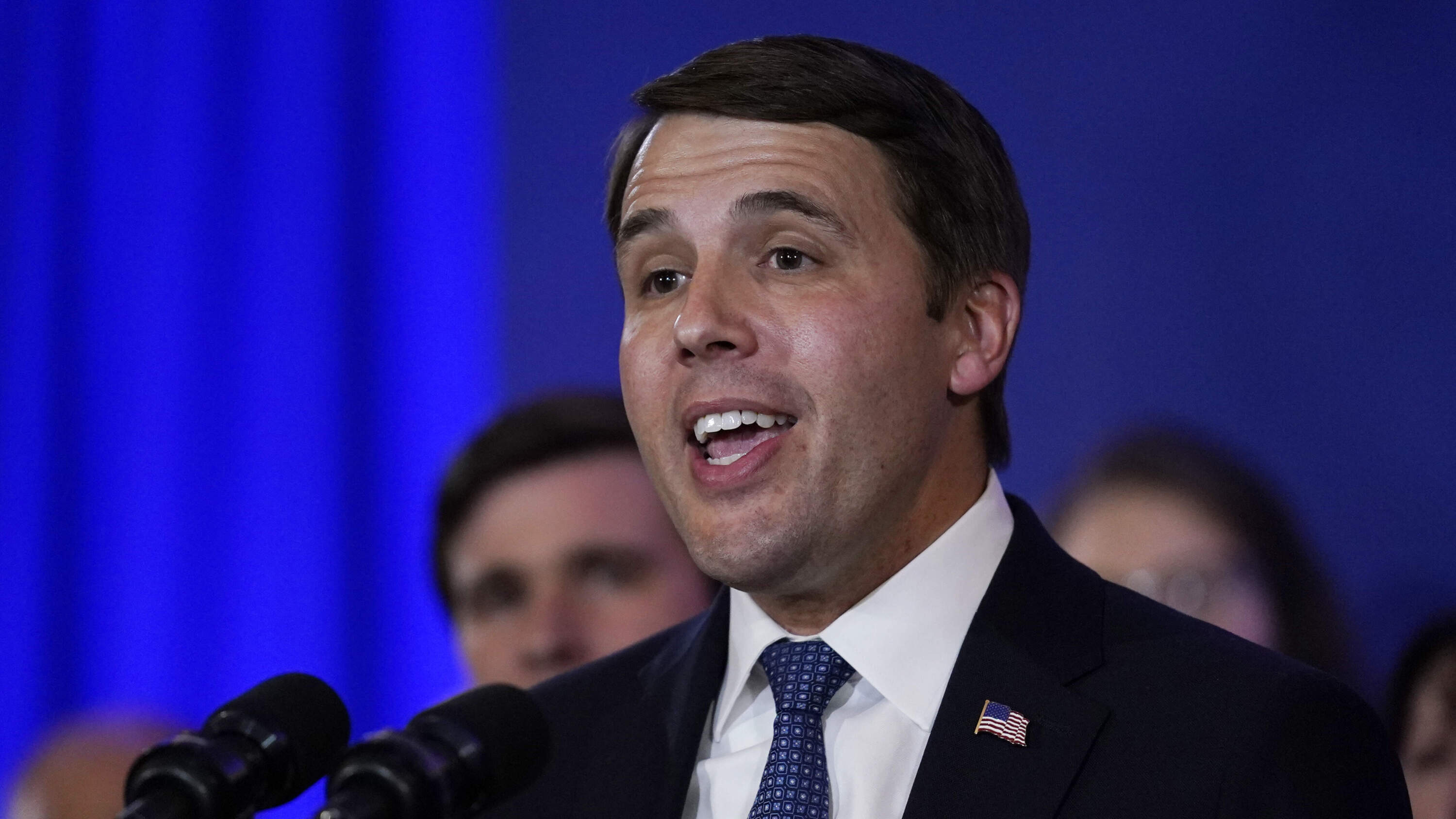 Rep. Chris Pappas, of New Hampshire, addresses supporters at an election night gathering, Tuesday, Nov. 8, 2022. (Charles Krupa/AP)