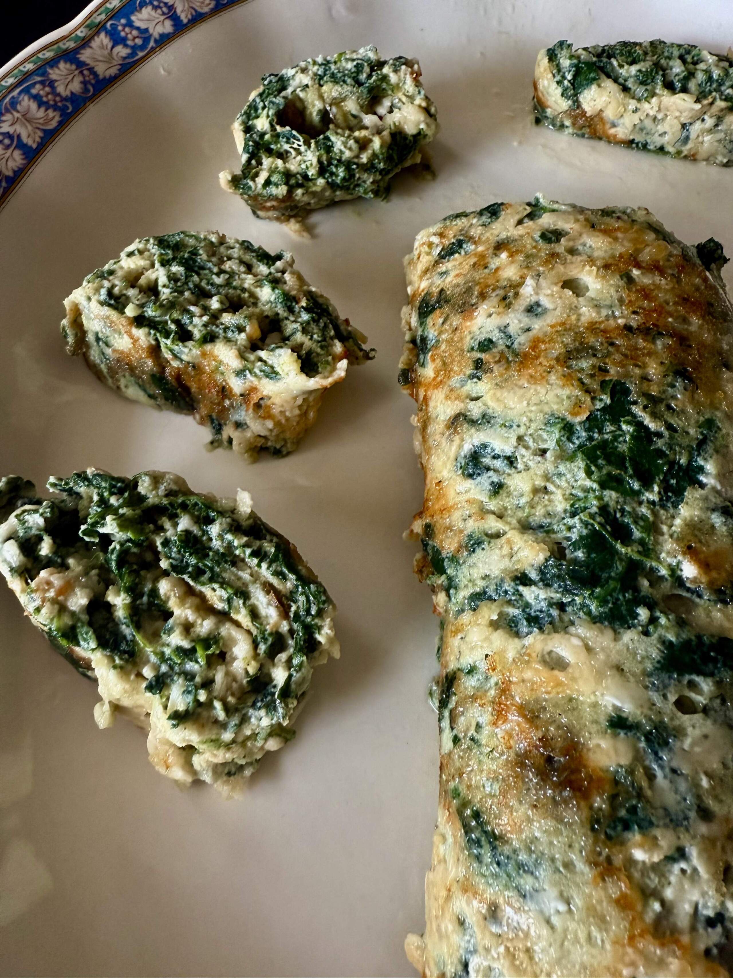 'Souffled' spinach and parmesan roll. (Kathy Gunst/Here & Now)