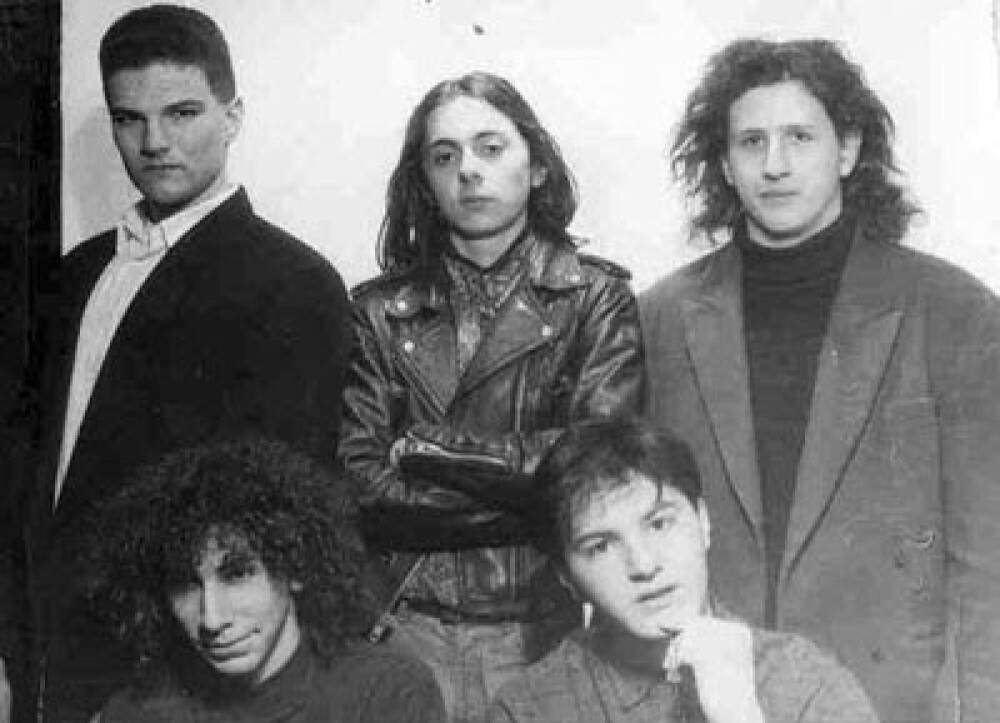 The author, bottom left, and his bandmates in Sarajevo in 1990 or 1991. (Courtesy Ismar Volić)