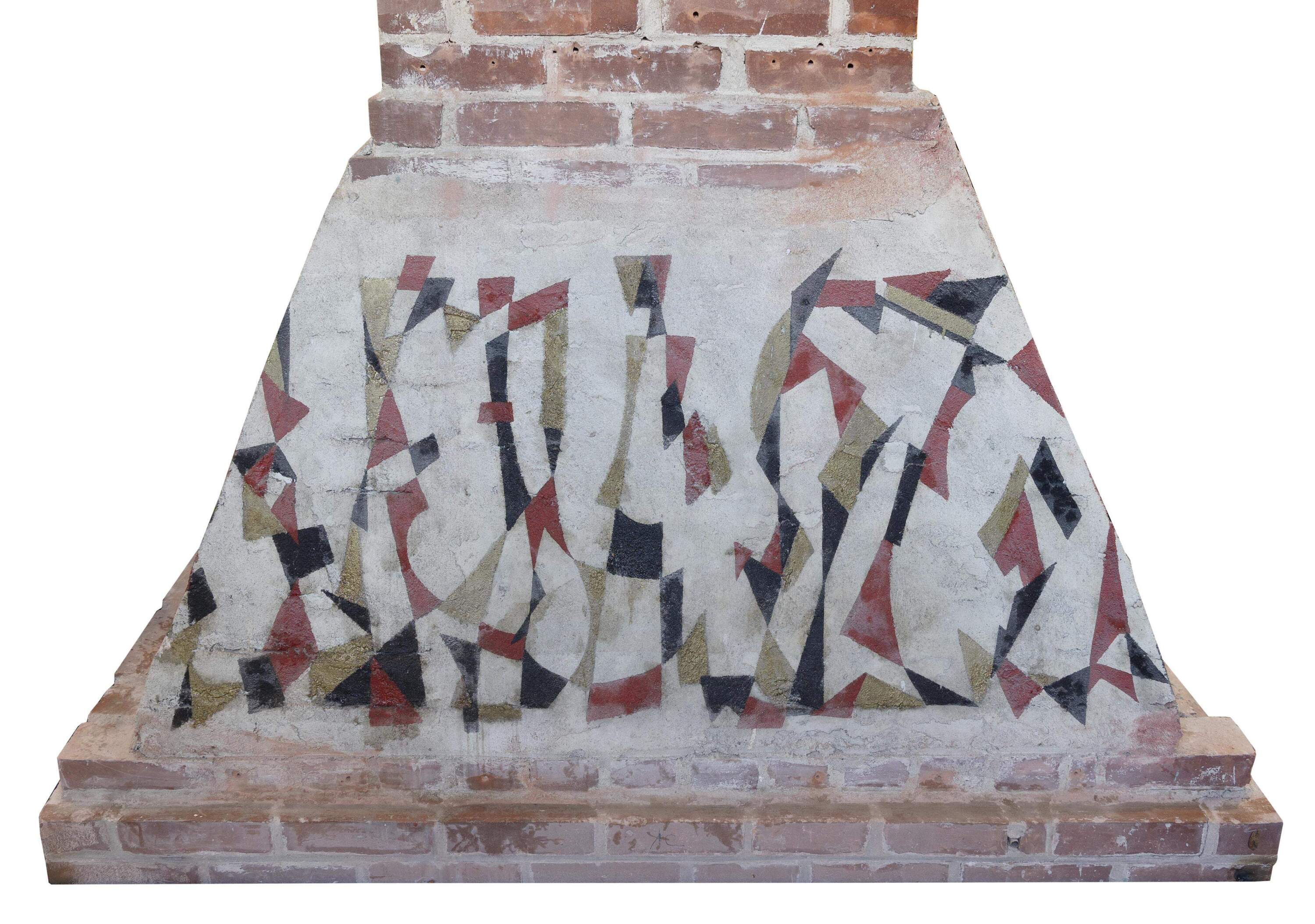 This painting by Norman Lewis was done directly on the chimney of the home of Marguerite and Hampton Gill. (Courtesy Eldreds.com)