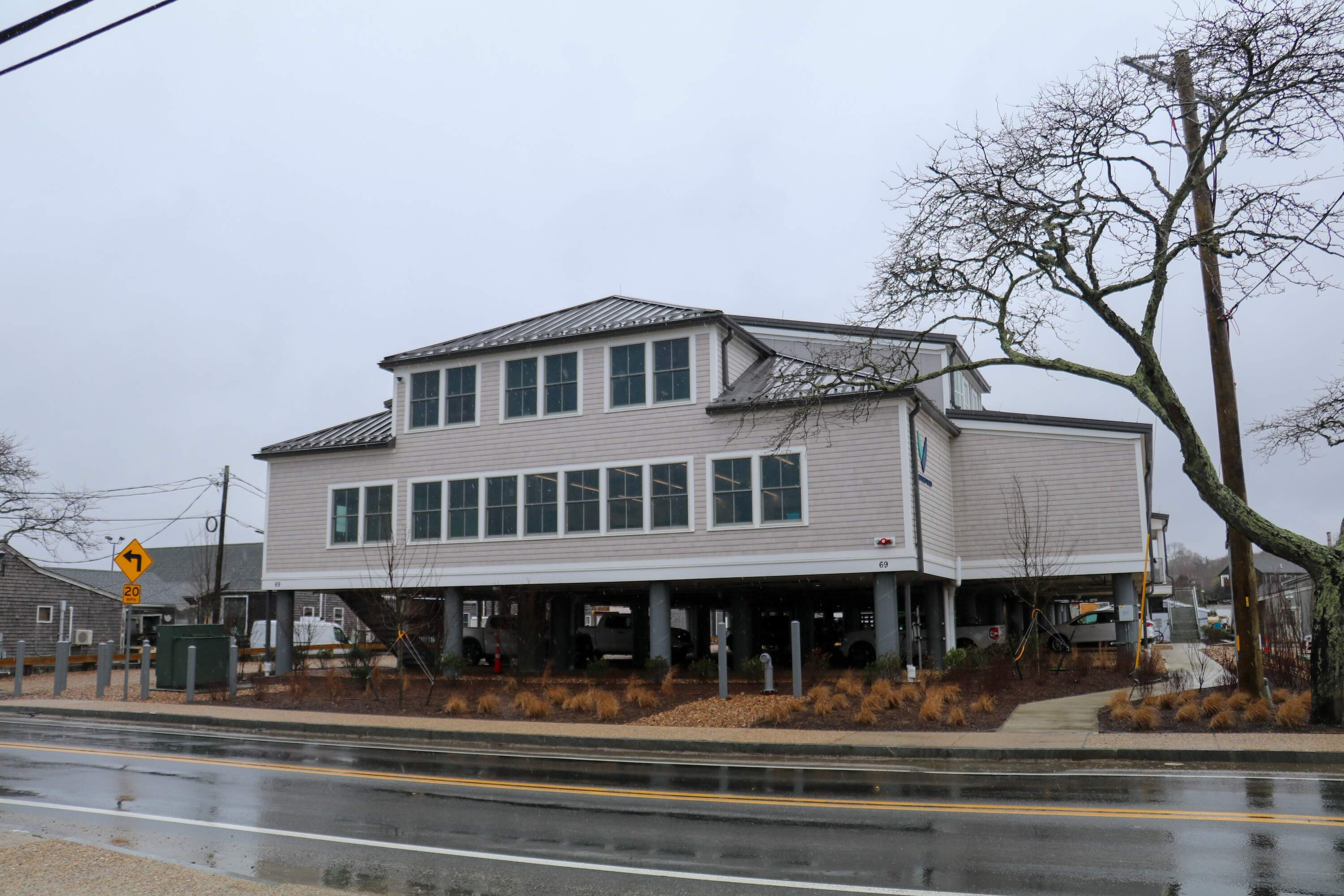 The Vineyard Wind operations building in Vineyard Haven. (Liz Lerner/CAI)