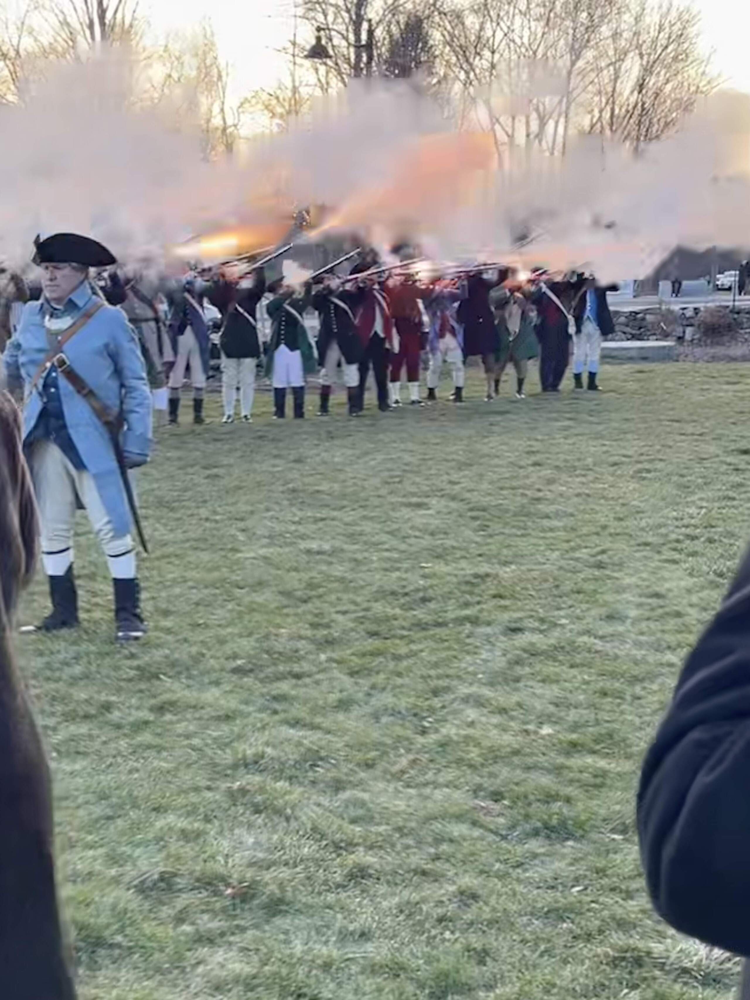 Carl Sweeney, in the blue coat, at a Minute Man event. (Courtesy Carl Sweeney)