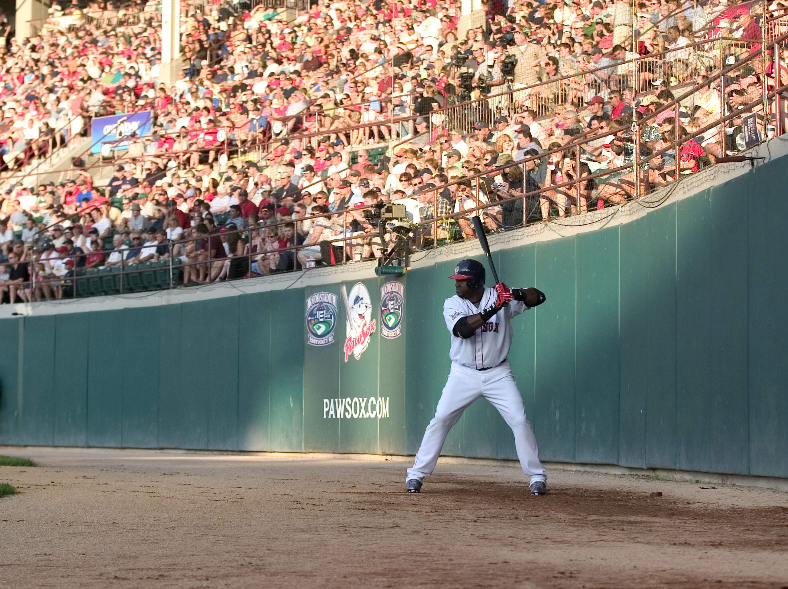 David Ortiz plays for the PawSox during a rehabilitation stint in the minor leagues Thursday, July 17, 2008. (Stew Milne/AP)