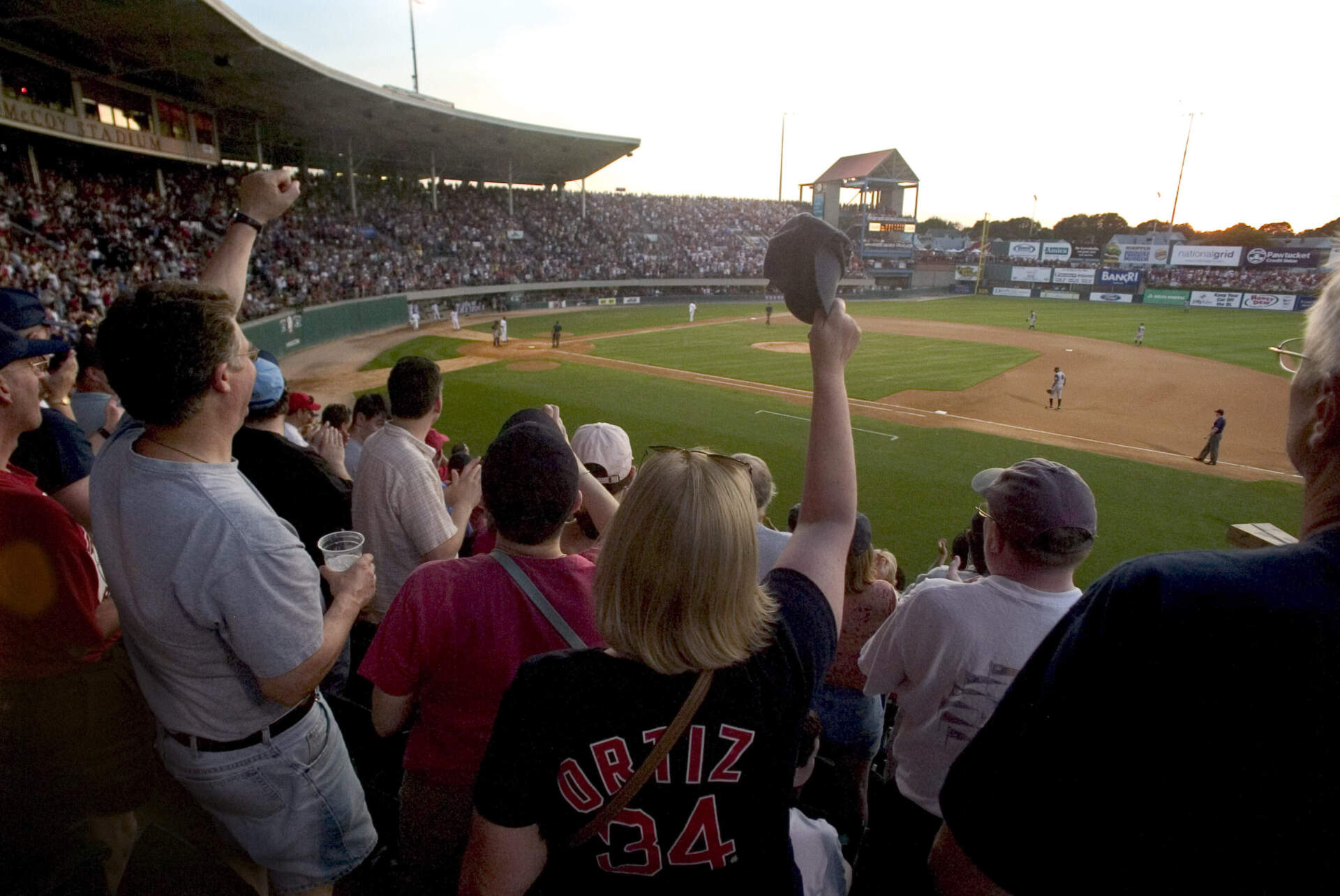 Fans cheer during a Pawtucket Red Sox game against the Toledo Mud Hens on Thursday, July 17, 2008. (Stew Milne/AP)