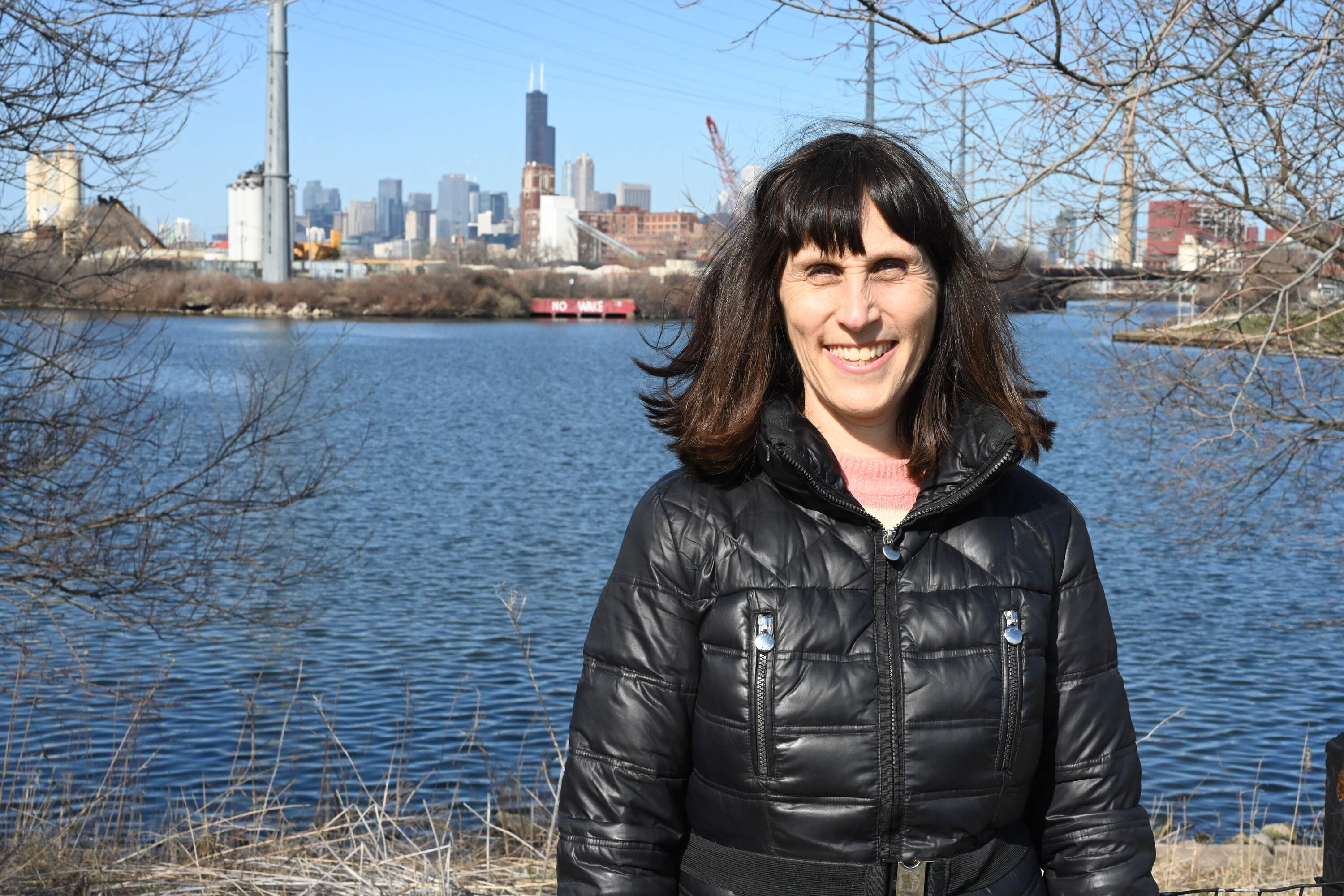 Rachel Havrelock, director of The Freshwater Lab at the University of Illinois at Chicago, at Chicago’s Canal Origins Park. (Chris Bentley/Here & Now)