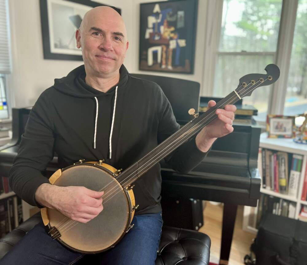 The body or frame of a banjo is usually crafted from woods such as maple, mahogany or walnut. (image courtesy of Rebecca Sheir)