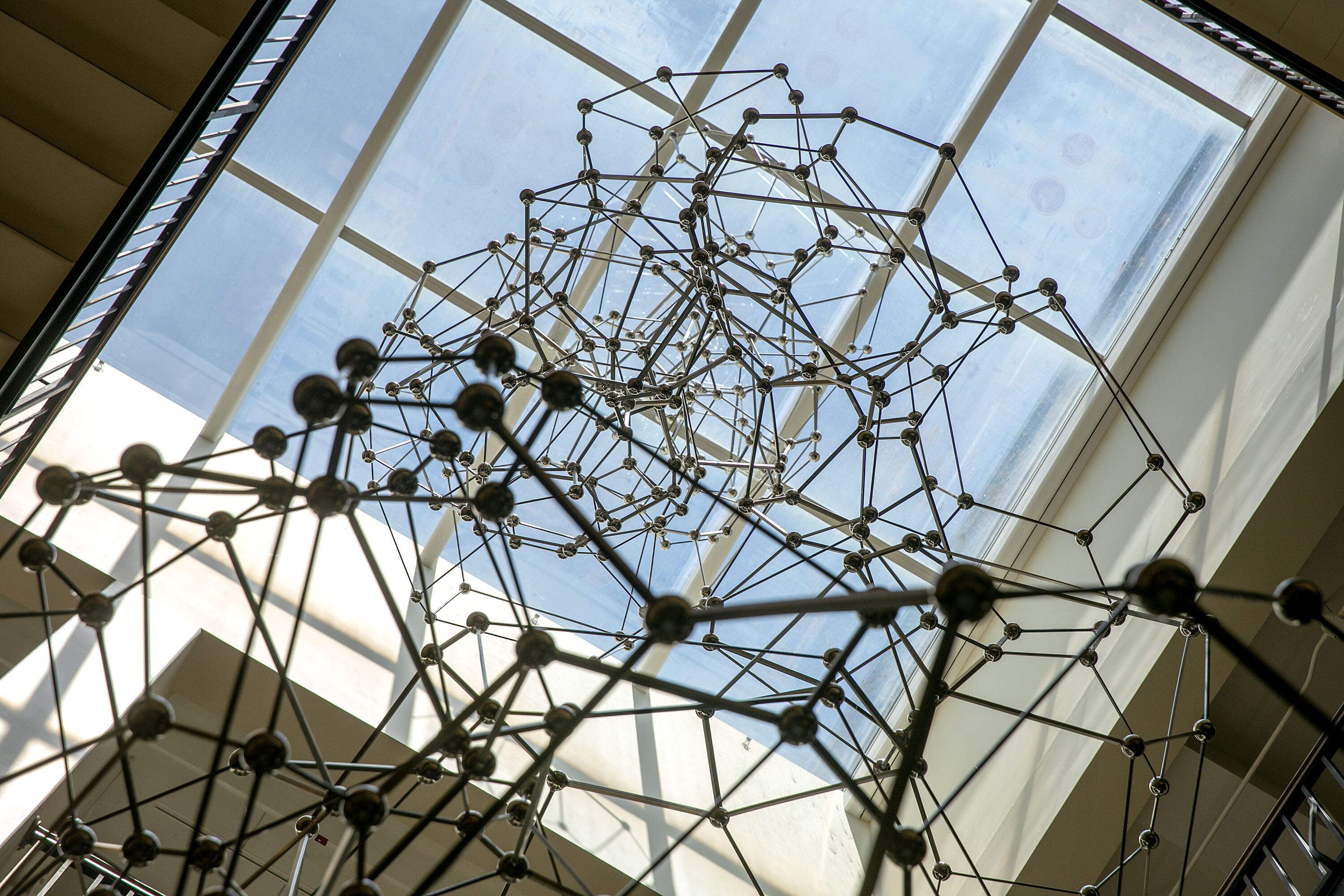 Hagar in the Desert by Jacques Lipchitz at MIT's Hayden Memorial Library courtyard. (Robin Lubbock/WBUR)