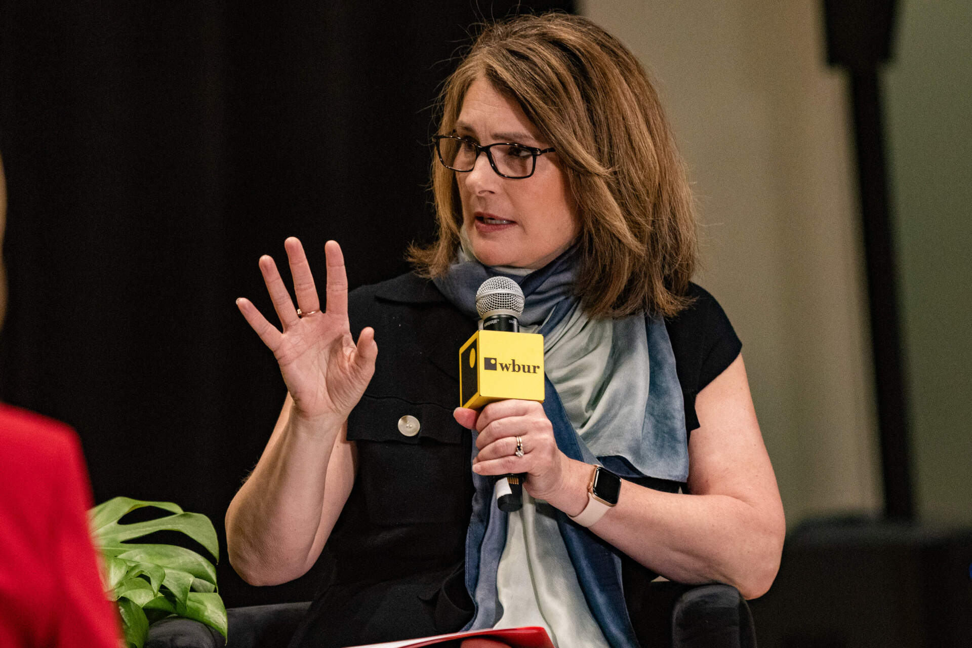WBUR’s Tiziana Dearing during the Conversation with Mayor Wu session at The WBUR Festival. (Jesse Costa/WBUR)