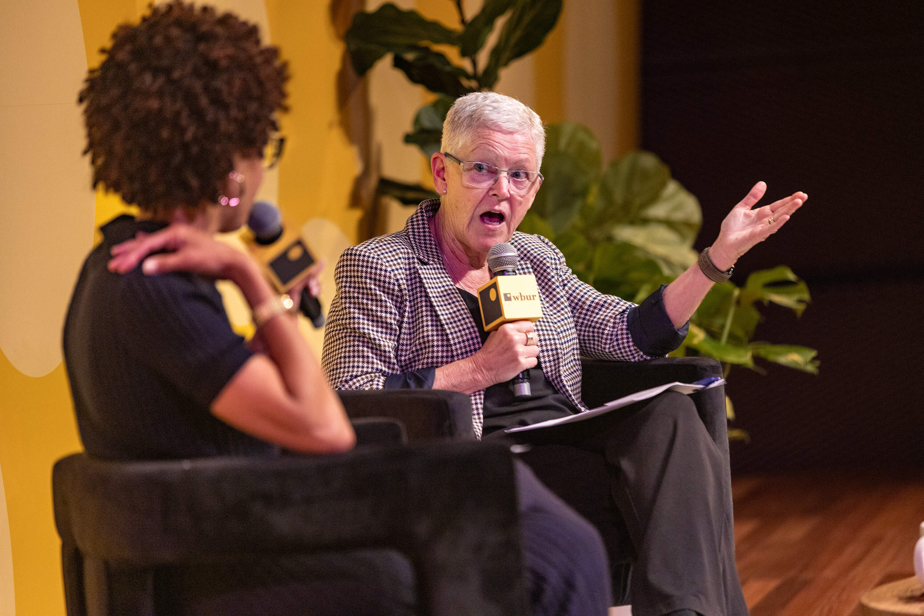 Gina McCarthy speaks during "How to Save the Planet" session at The WBUR Festival. (Jesse Costa/WBUR)