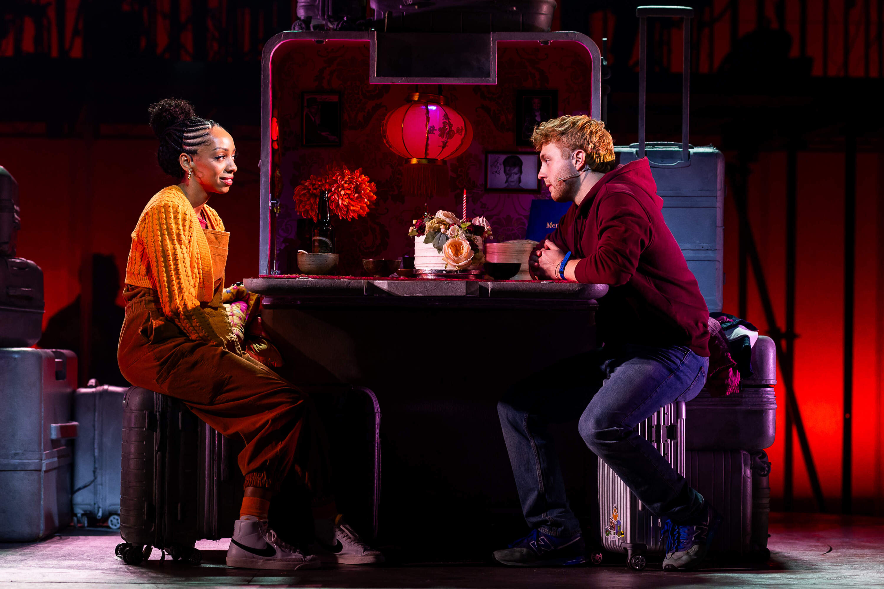 Christiani Pitts and Sam Tutty in A.R.T.’s production of "Two Strangers (Carry a Cake Across New York)." (Courtesy Nile Scott Studios and Maggie Hall)