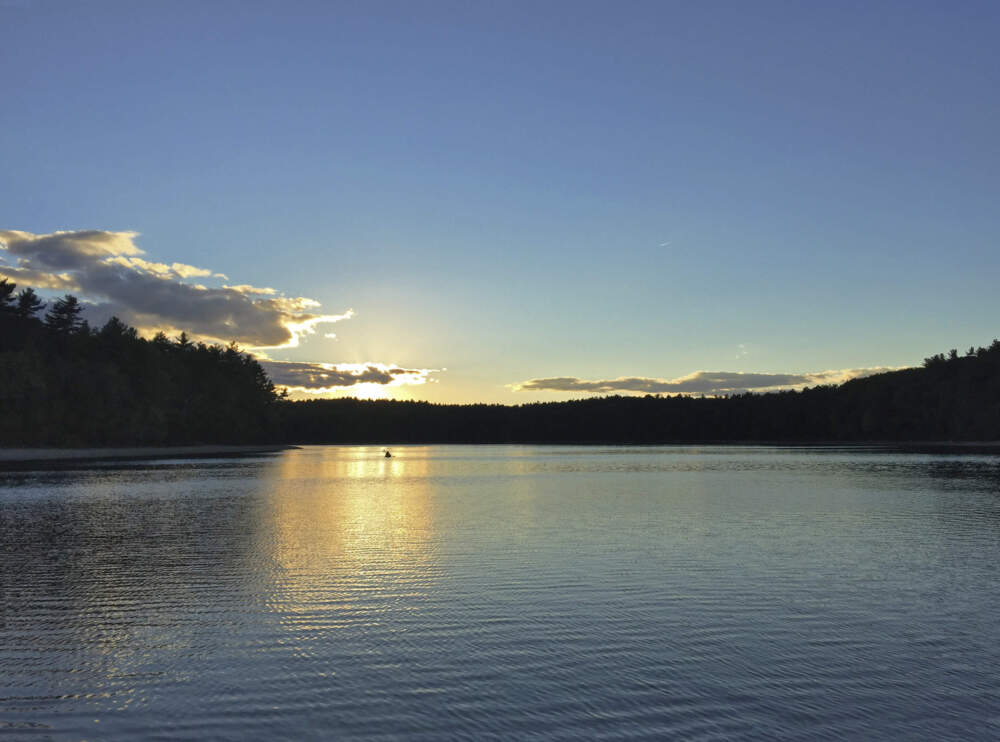 A kayaker paddles on Walden Pond. (Getty Images)