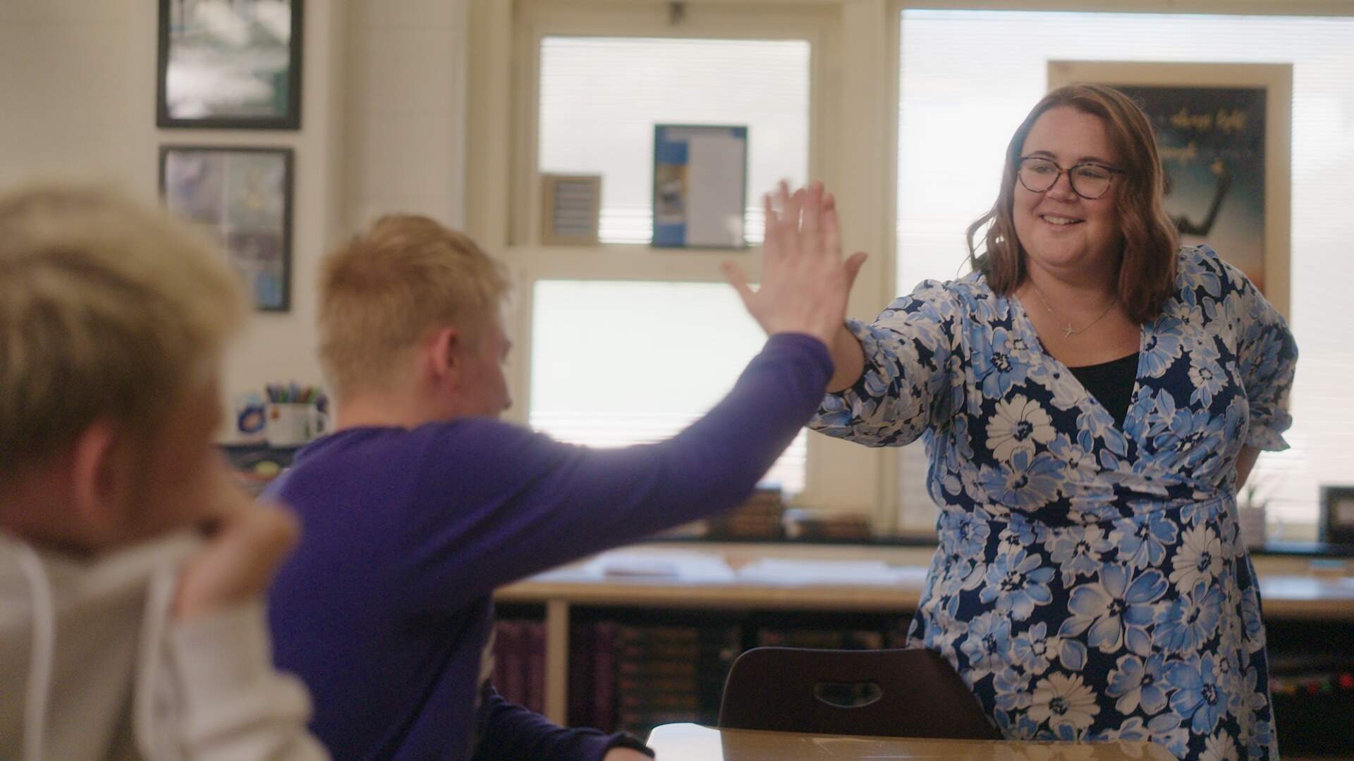 Ashlie Crosson in her classroom. (Courtesy of Brett Sims)