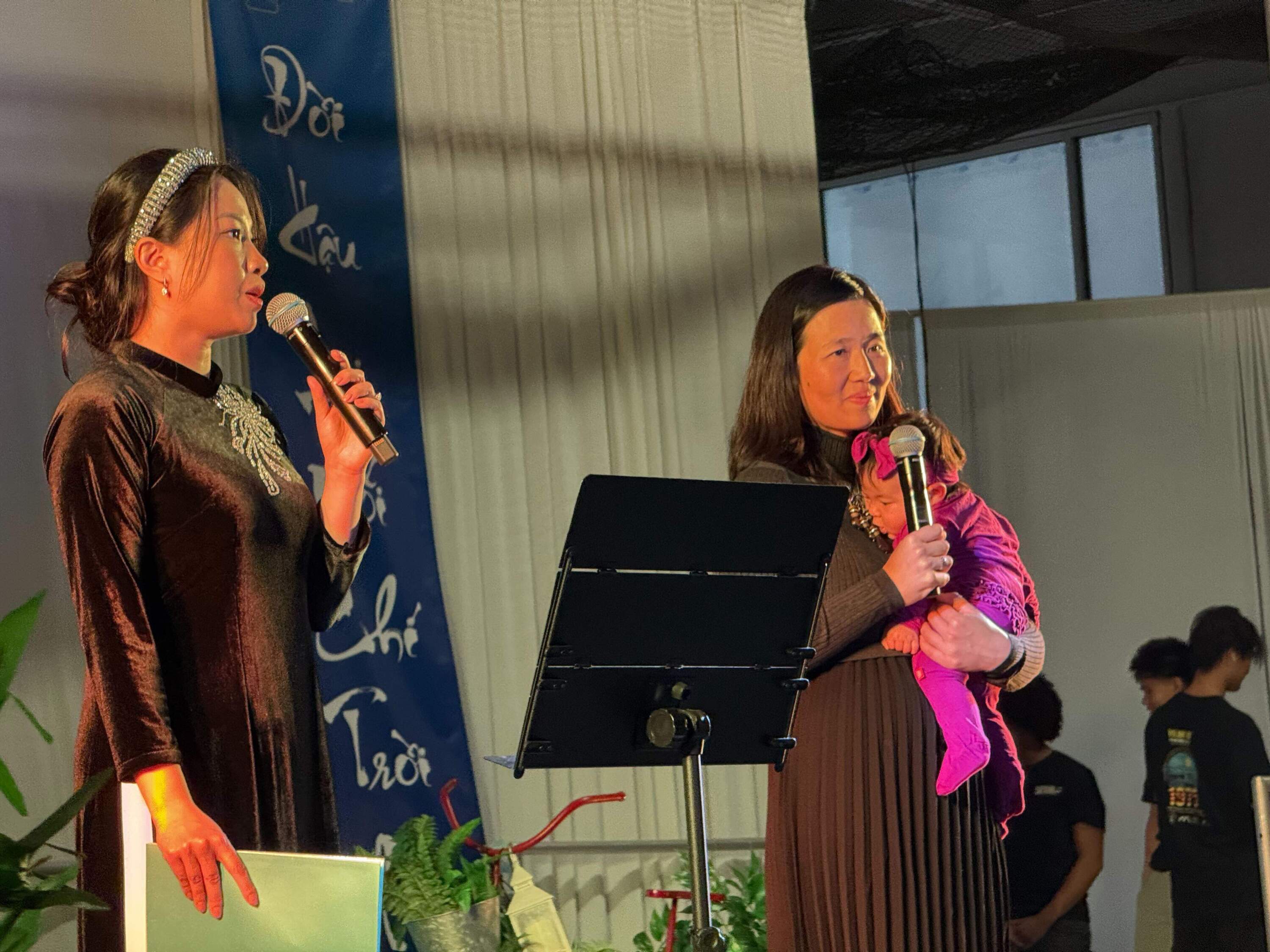 Mayor Wu was one of the key speakers during the commemoration. Her words were translated for the audience by Nguoi Dan Chuong Trinh. (Cristela Guerra/WBUR)