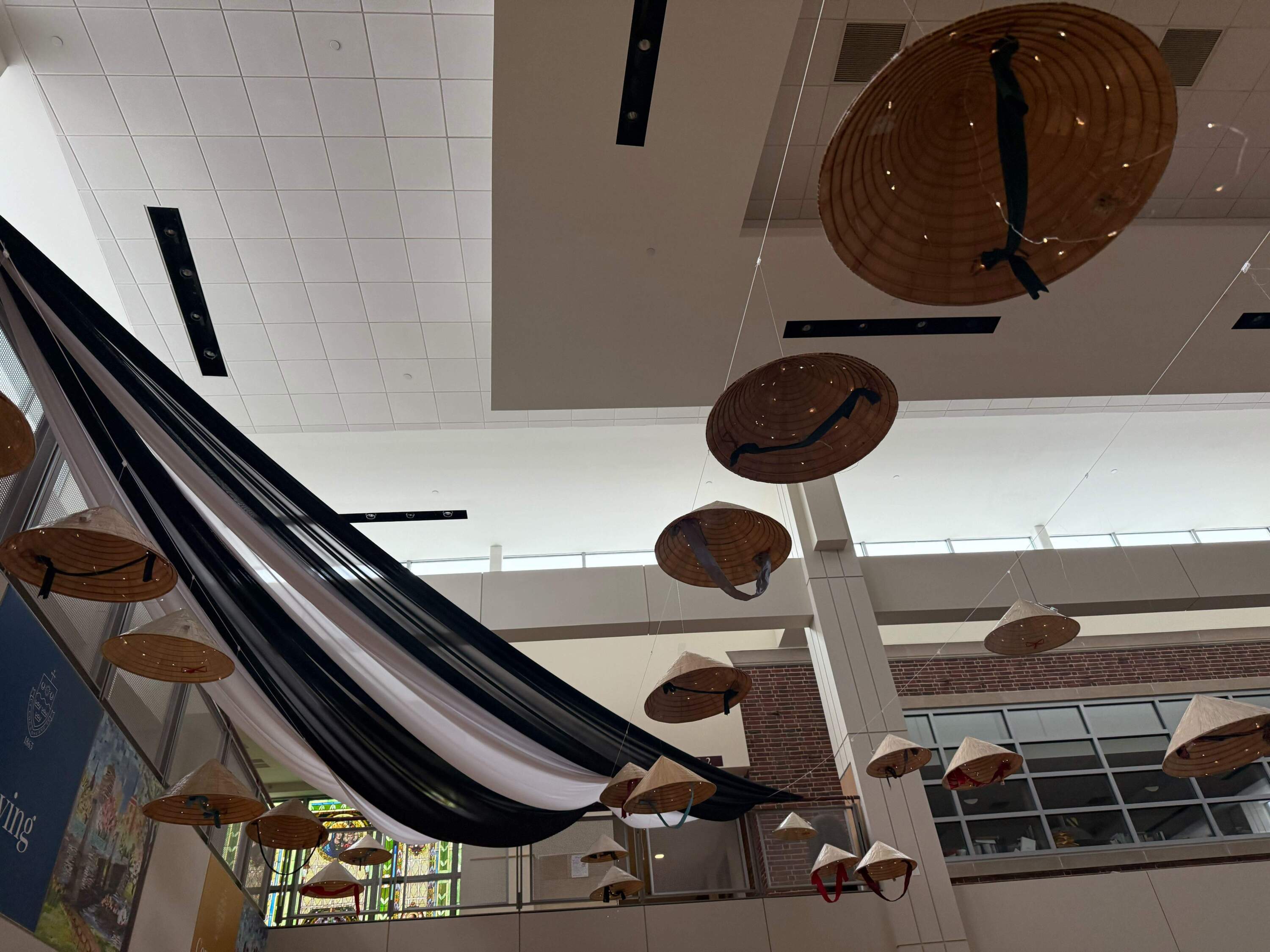 View of a visual arts project by Tran Vu displayed during commemorative events held by Vietnamese-led organizations. (Cristela Guerra/WBUR)