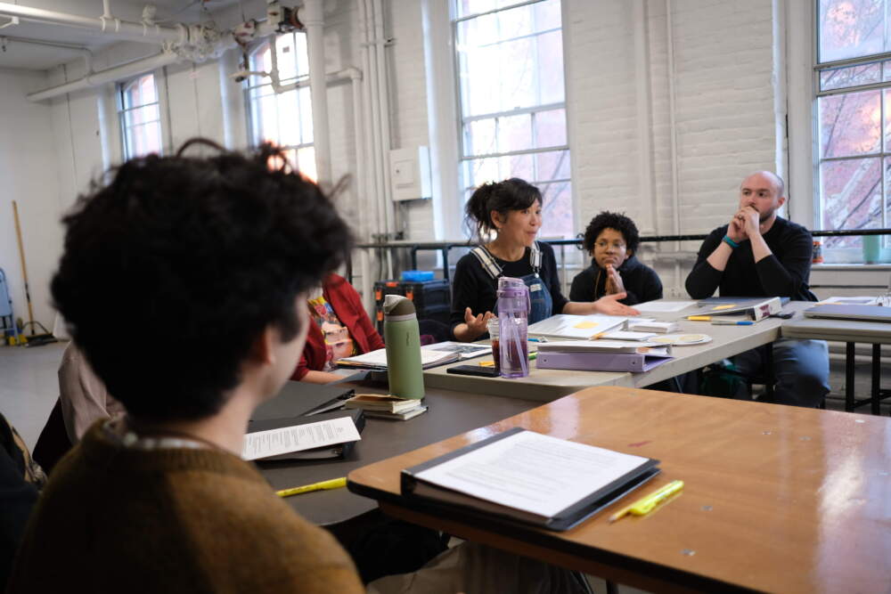 Rehearsal for "Learning How to Read by Moonlight." (Courtesy Jenny S. Lee/CHUANG Stage)