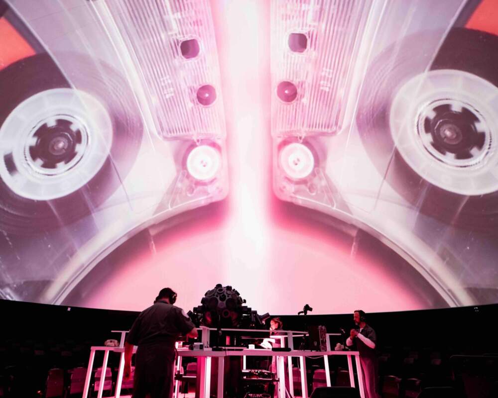 Theater Mitu’s “Utopian Hotline” at the Museum of Science’s Charles Hayden Planetarium. (Courtesy Jonathan Beckley)