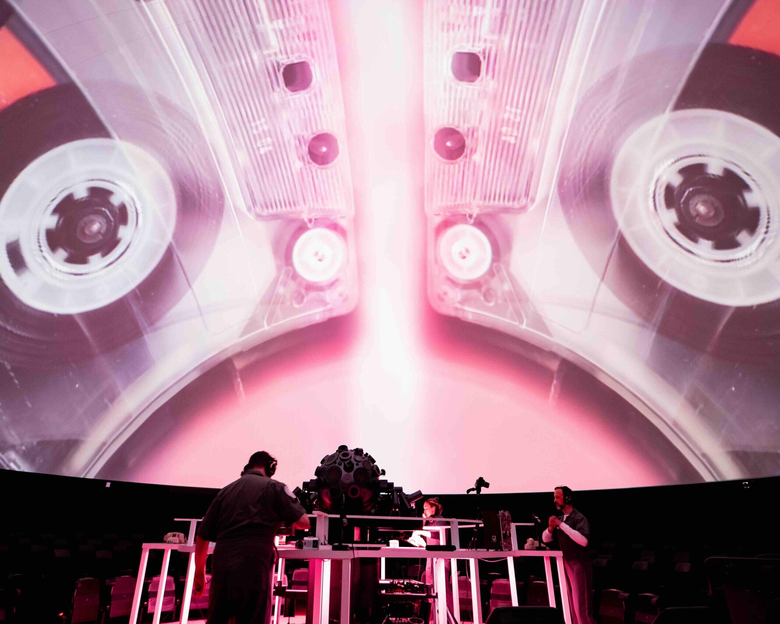 Theater Mitu’s “Utopian Hotline” at the Museum of Science’s Charles Hayden Planetarium. (Courtesy Jonathan Beckley)