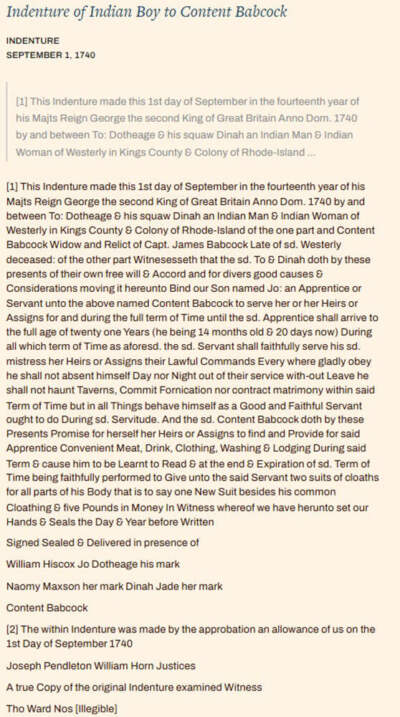 A transcription of the contract where Mack Scott ancestor was sold into slavery. (Stolen Relations project via The Public's Radio)