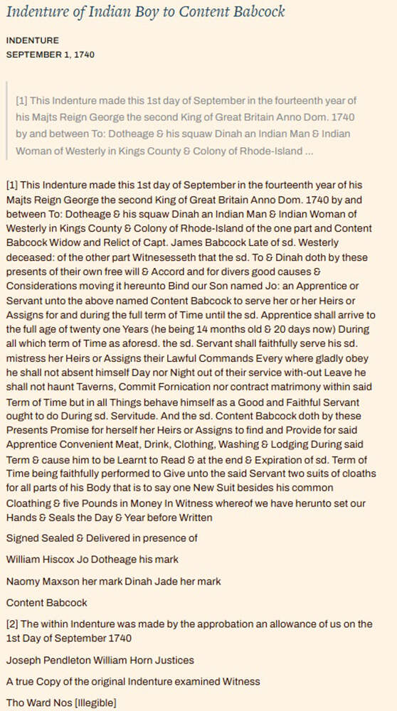 A transcription of the contract where Mack Scott ancestor was sold into slavery. (Stolen Relations project via The Public's Radio)