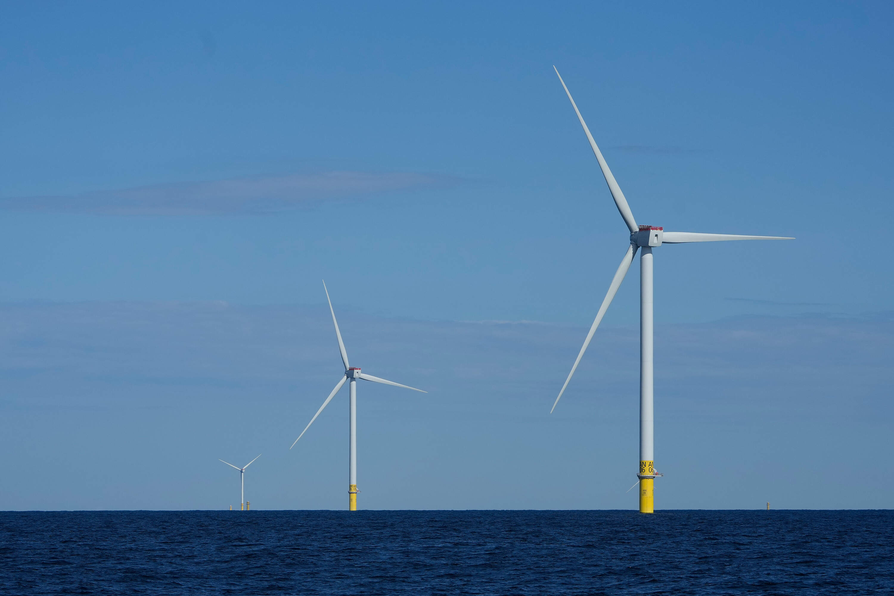 Wind turbines of South Fork Wind are seen off the coast of Block Island, R.I., Oct. 9, 2024. (Seth Wenig/AP)