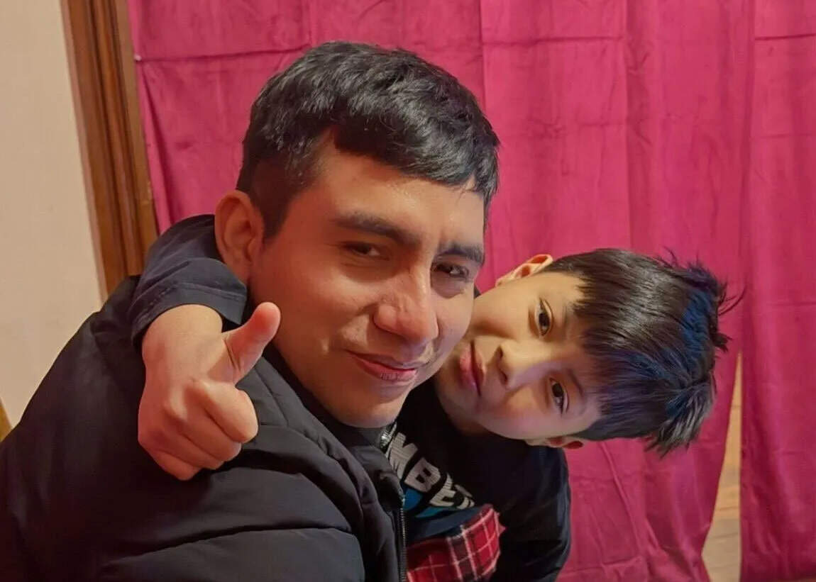Juan Francisco Méndez is pictured with his son in this photo taken prior to his detention in April. (Courtesy of Ondine Galvez-Sniffin)