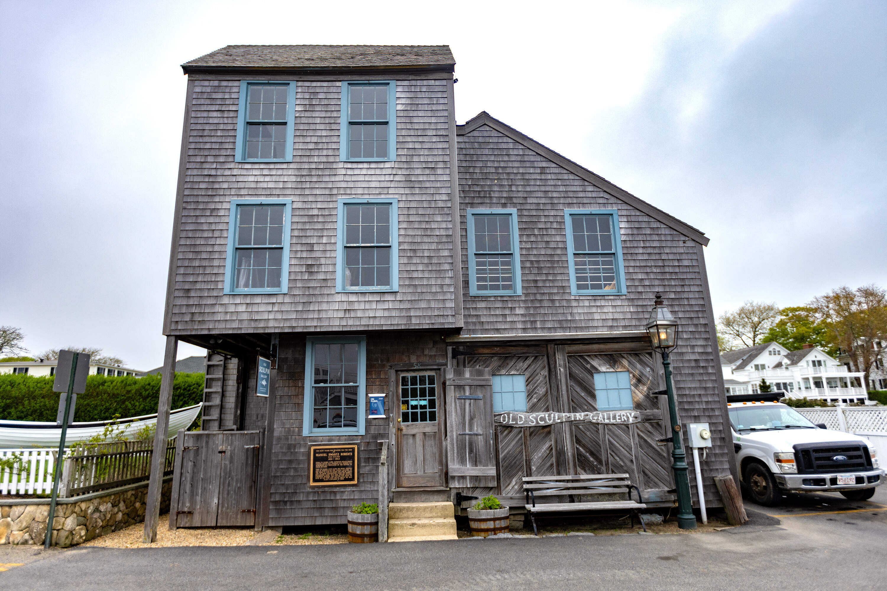 The house in Edgartown that inspired Quint’s shack in the movie "Jaws." The shack was built in Menemsha, but as soon as filming was over, it was torn down per order of the town. (Jesse Costa/WBUR)