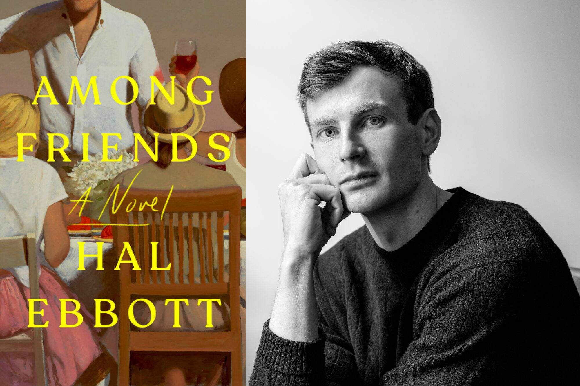 The cover of "Among Friends" and author Hal Ebbott. (Courtesy of Riverhead Books and Beowulf Sheehan)