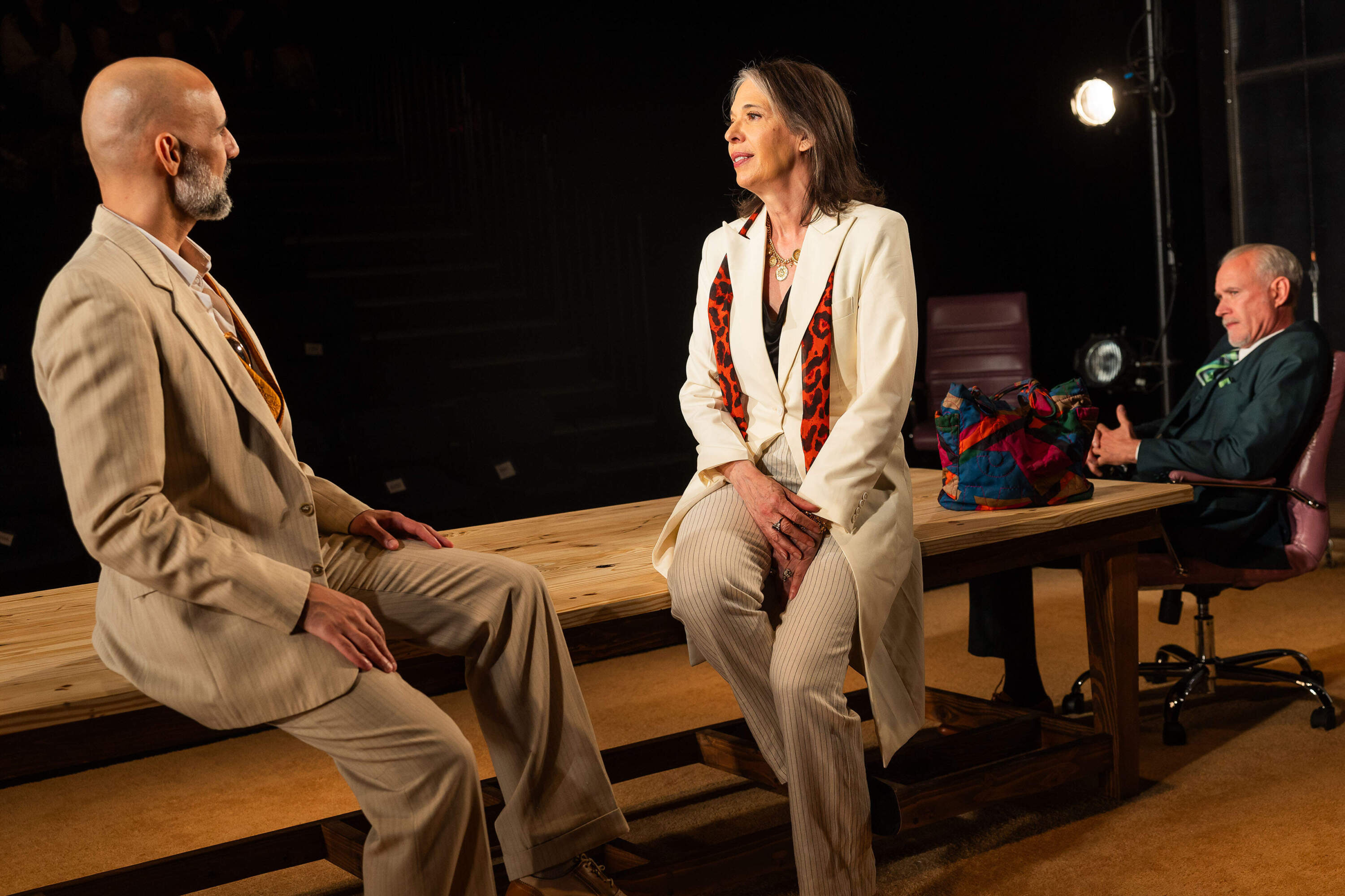 From left, Nael Nacer, Melinda Lopez and Barlow Adamson in Central Square Theater's "Mrs. Warren's Profession." (Courtesy Nile Scott Studios)
