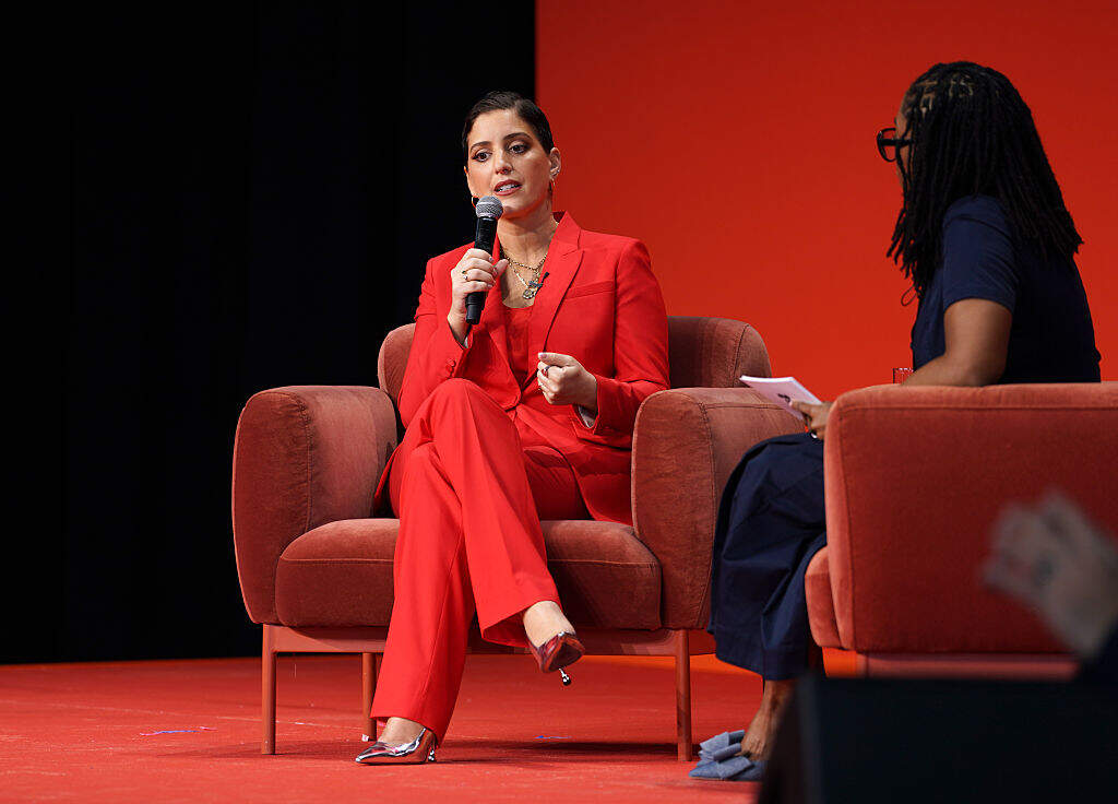 Suleika Jaouad and Patia Braithwaite speak onstage during The New York Times Well Festival 2025 at Duggal Greenhouse on May 07, 2025 in New York City. (David Dee Delgado /Getty Images for The New York Times)